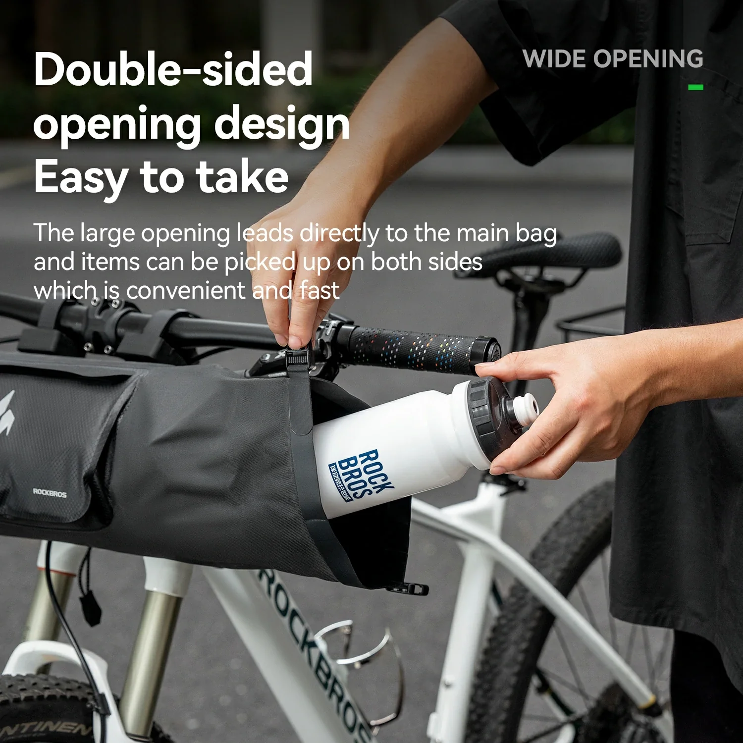 RideMate 100% Waterproof Bike Handlebar Bag 8L Double-sided Opening Expanded Capacity - Image 5