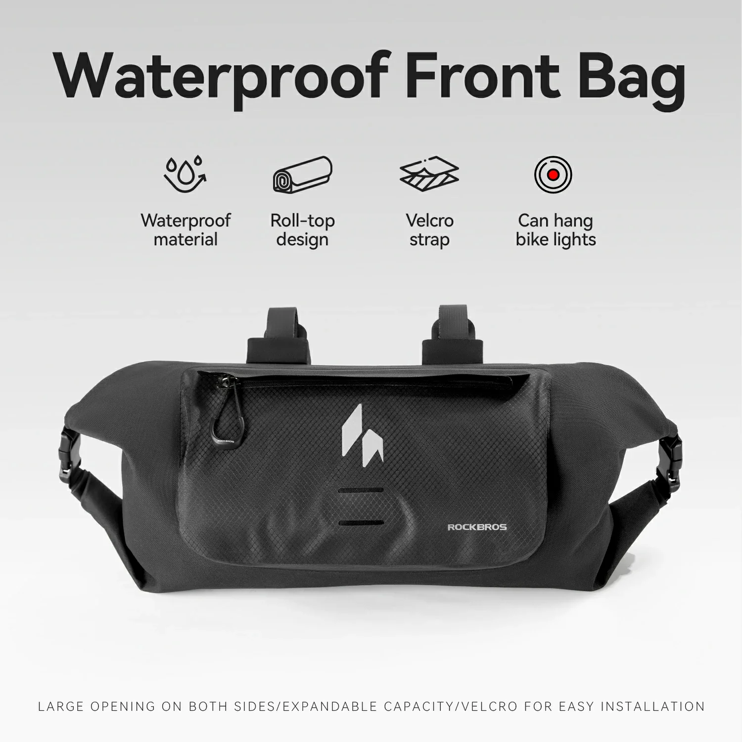 RideMate 100% Waterproof Bike Handlebar Bag 8L Double-sided Opening Expanded Capacity - Image 6