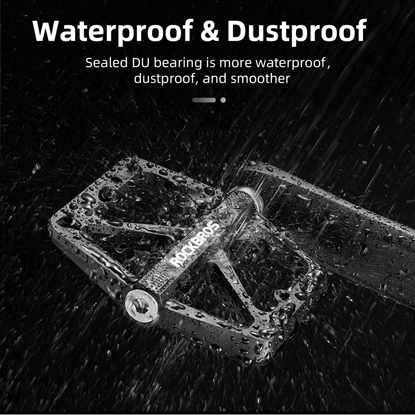 ROCKBROS Mountain Bike Pedals Lightweight Nylon DU Bearing 9/16" MTB Flat Bike Pedals - Image 10