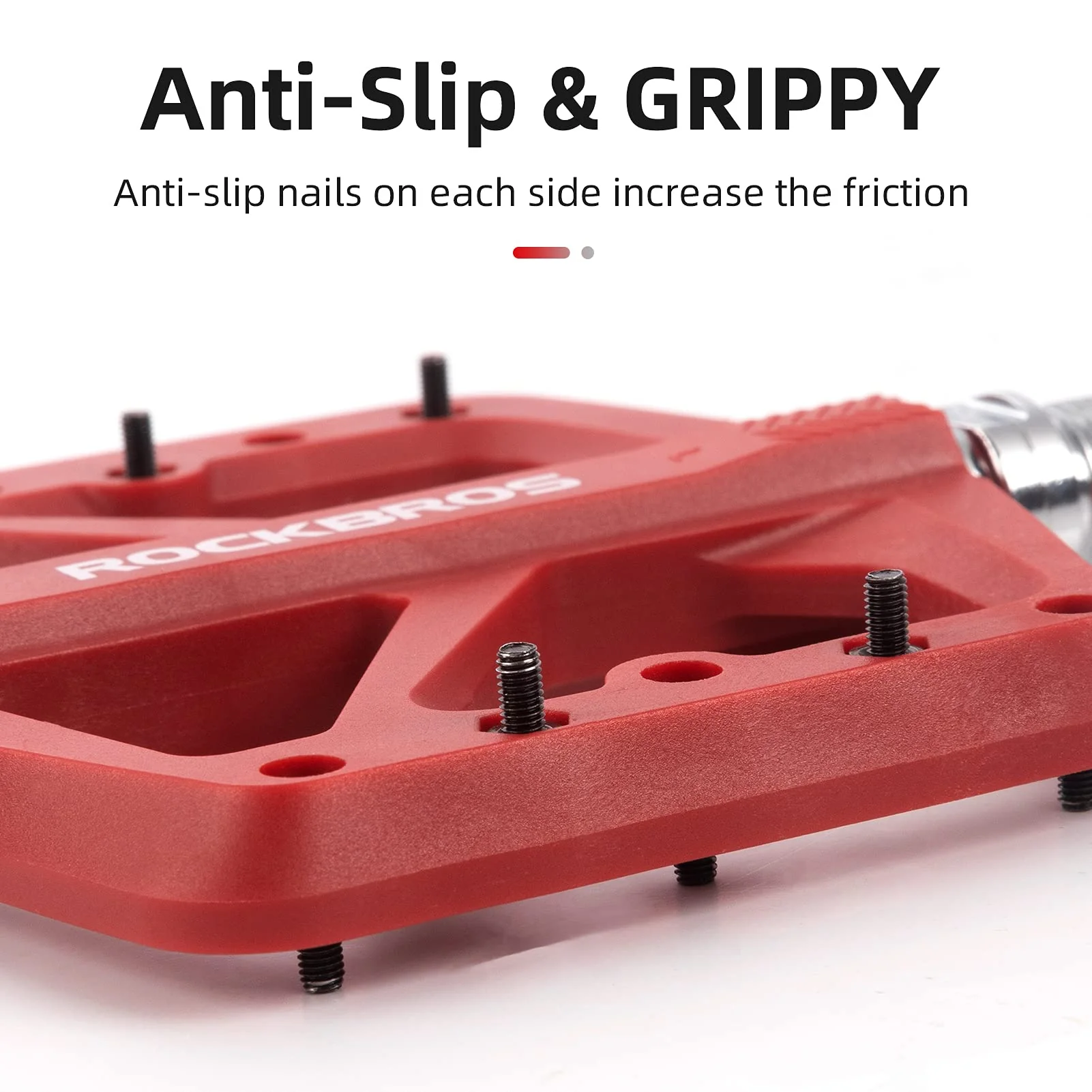 ROCKBROS Mountain Bike Pedals Lightweight Nylon DU Bearing 9/16" MTB Flat Bike Pedals - Image 17