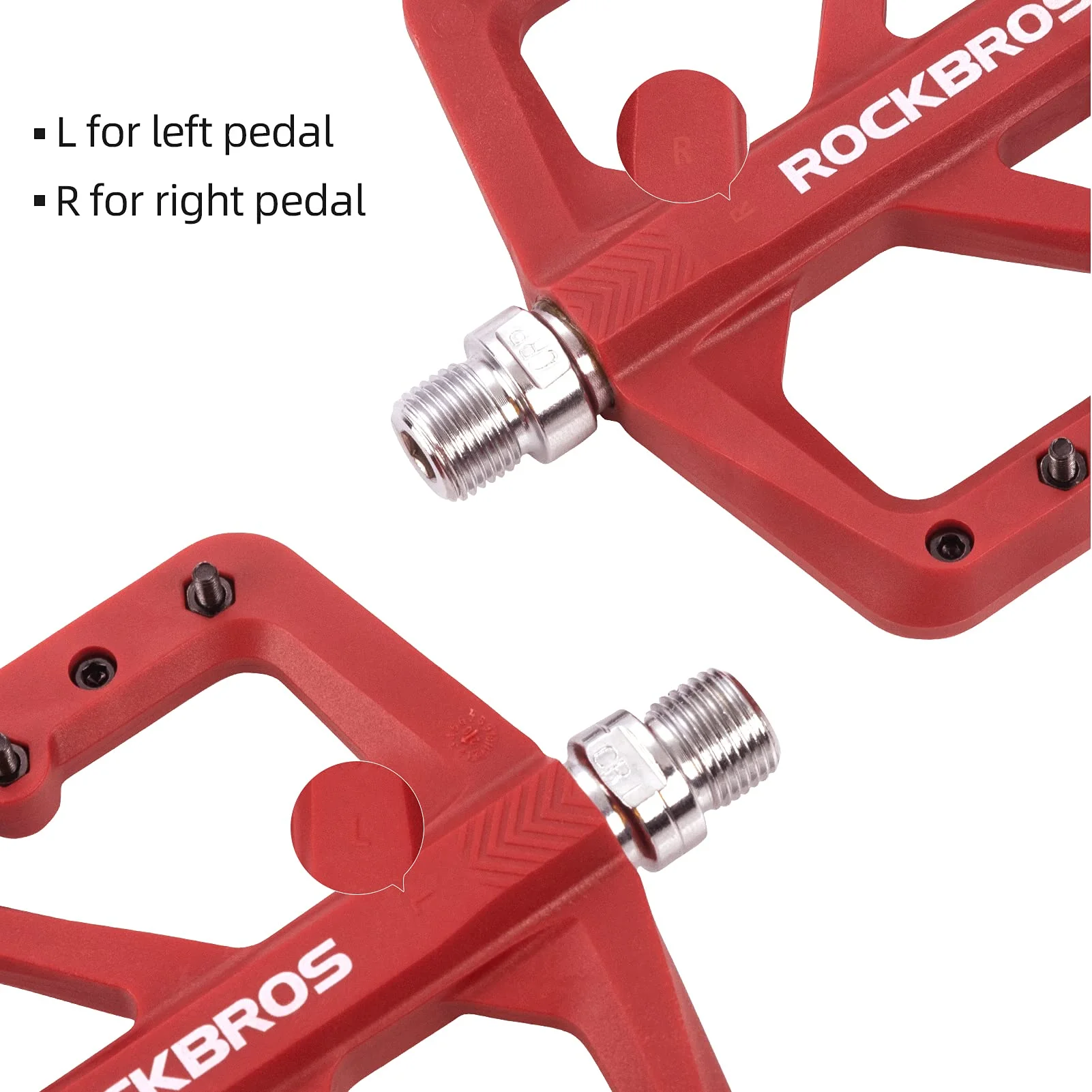 ROCKBROS Mountain Bike Pedals Lightweight Nylon DU Bearing 9/16" MTB Flat Bike Pedals - Image 19