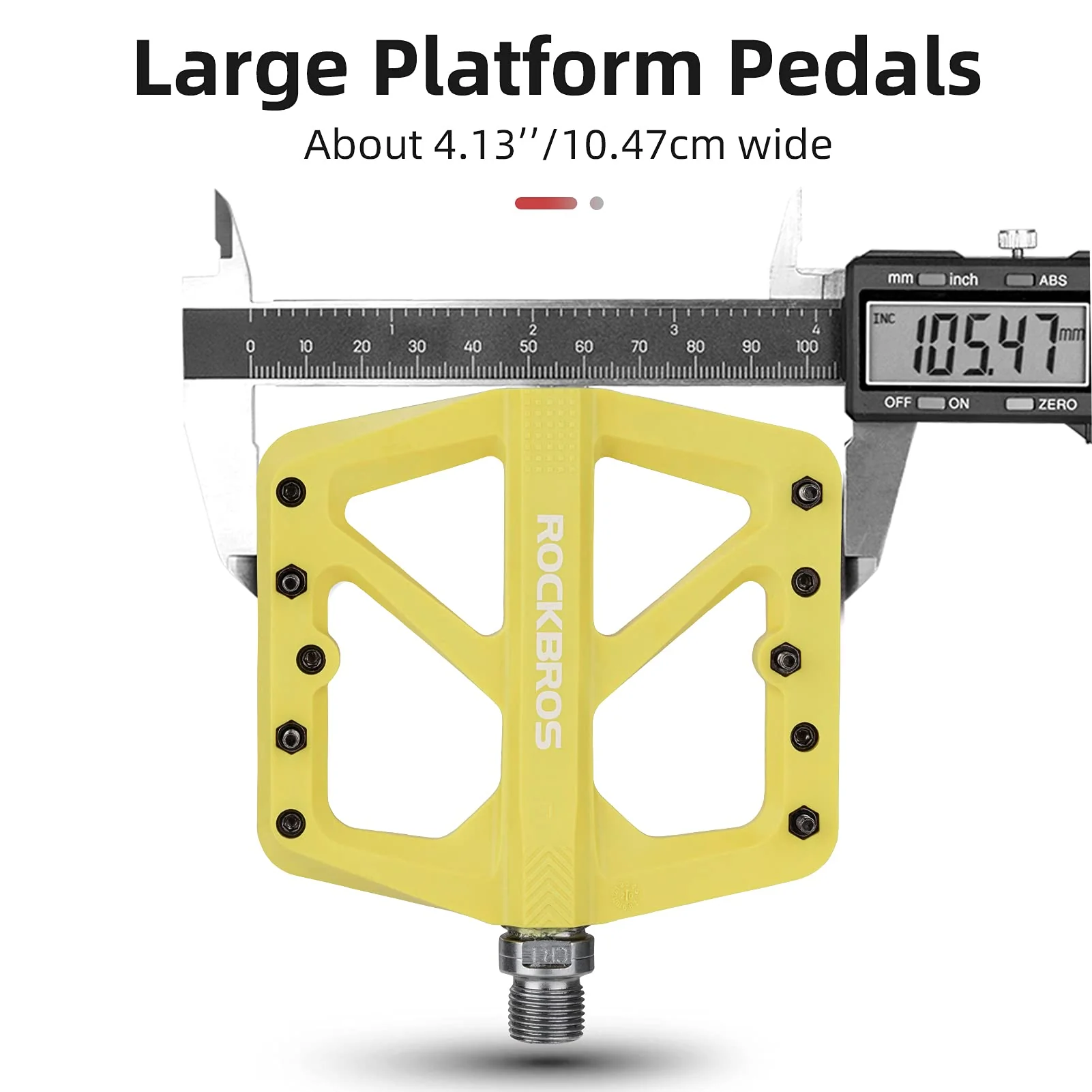 ROCKBROS Mountain Bike Pedals Lightweight Nylon DU Bearing 9/16" MTB Flat Bike Pedals - Image 22