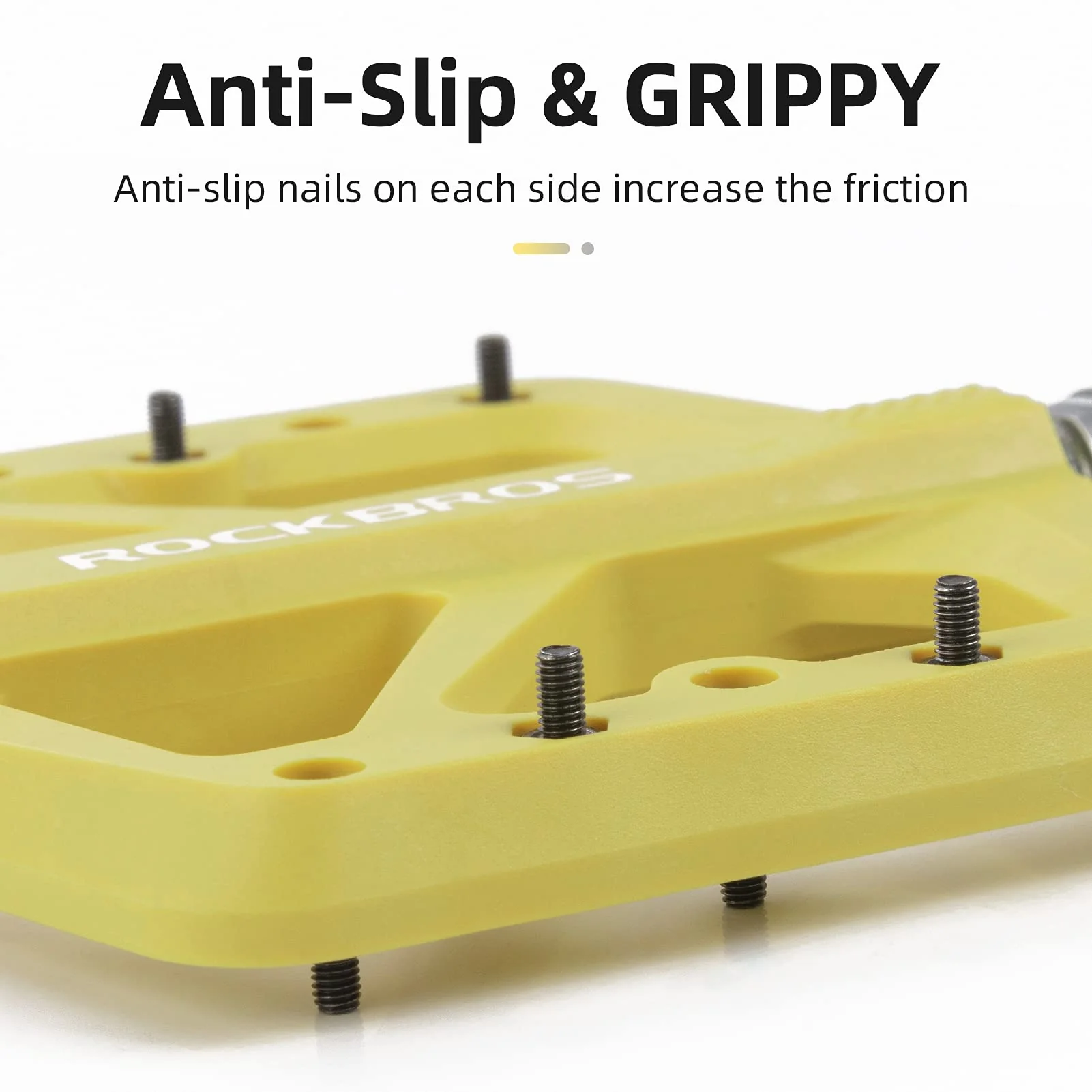 ROCKBROS Mountain Bike Pedals Lightweight Nylon DU Bearing 9/16" MTB Flat Bike Pedals - Image 23