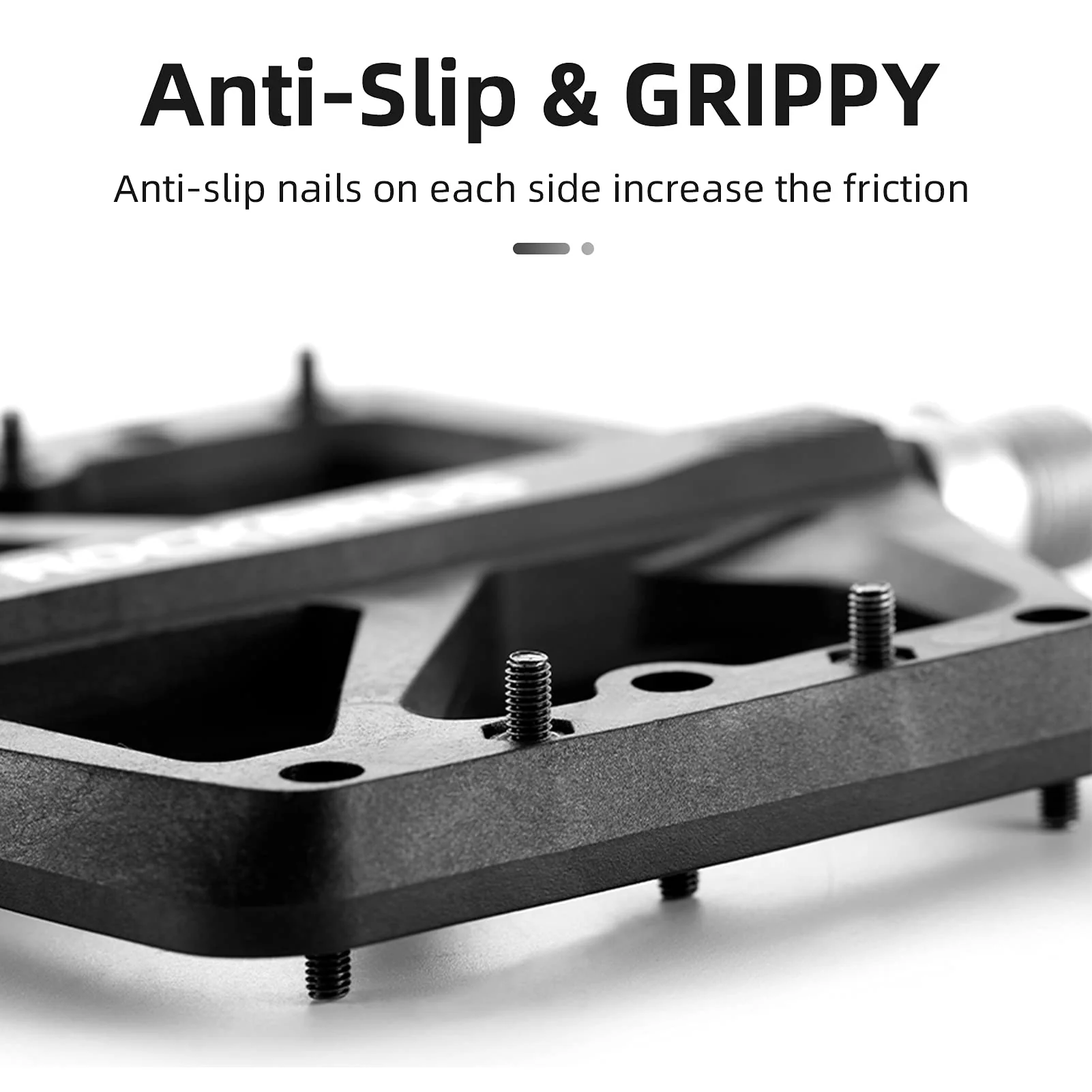 ROCKBROS Mountain Bike Pedals Lightweight Nylon DU Bearing 9/16" MTB Flat Bike Pedals - Image 6