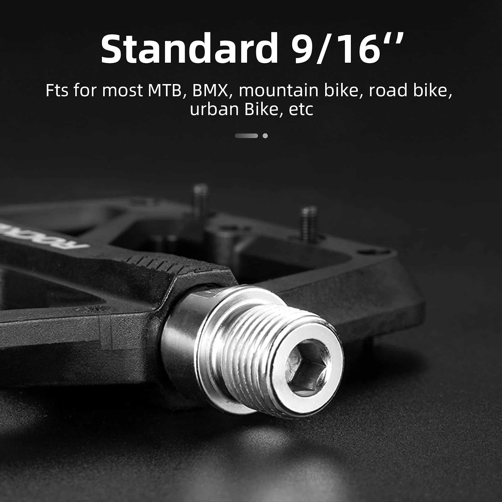 ROCKBROS Mountain Bike Pedals Lightweight Nylon DU Bearing 9/16" MTB Flat Bike Pedals - Image 8