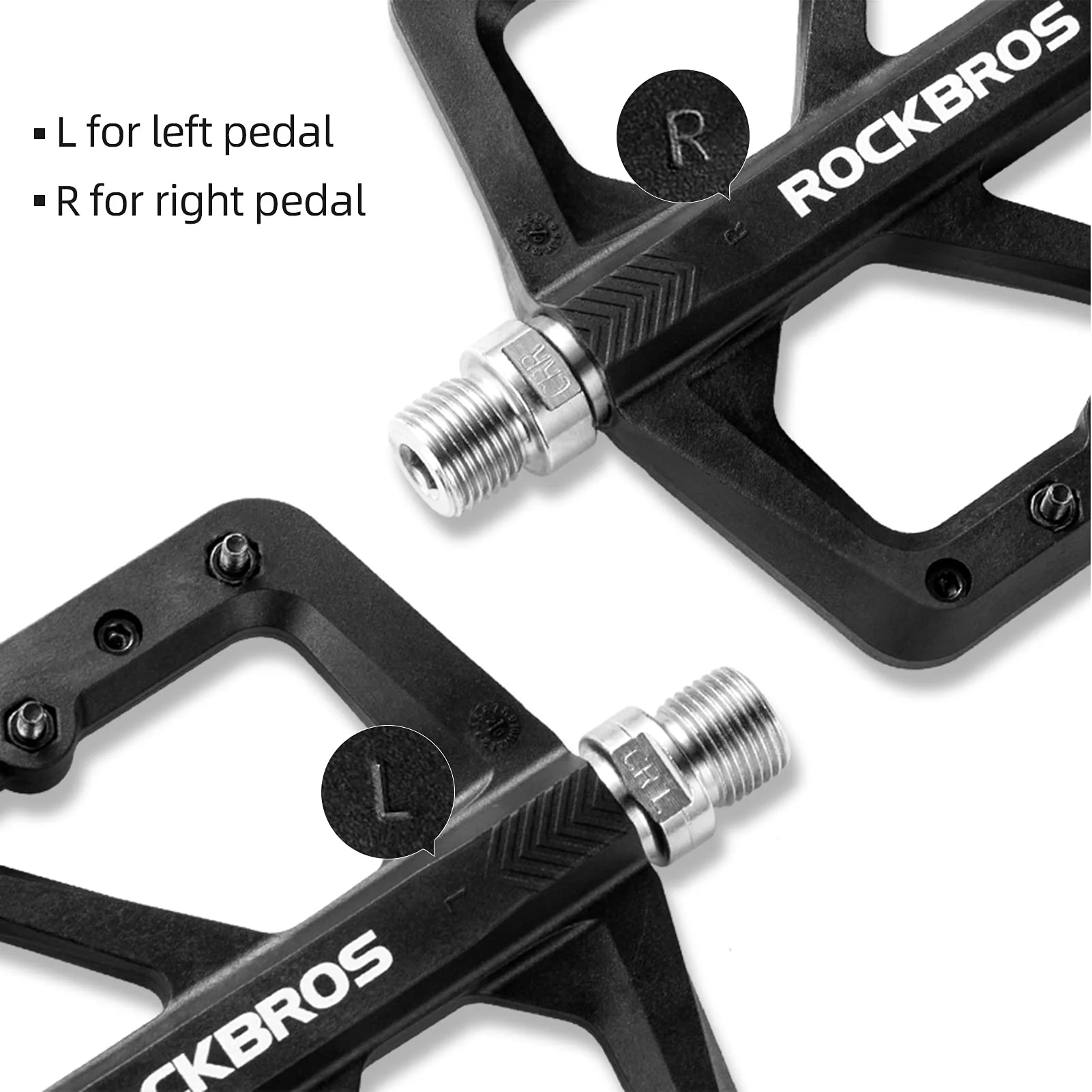 ROCKBROS Mountain Bike Pedals Lightweight Nylon DU Bearing 9/16" MTB Flat Bike Pedals - Image 9