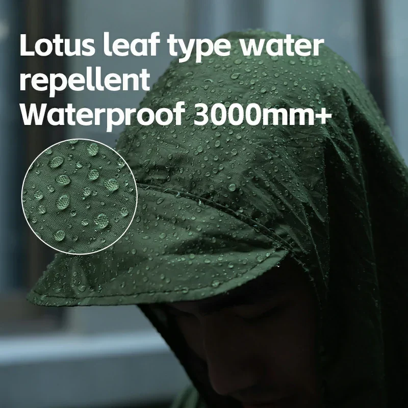 Qunature 3-in-1 Waterproof Raincoat Canopy Floor Mat Lightweight Portable - Image 3