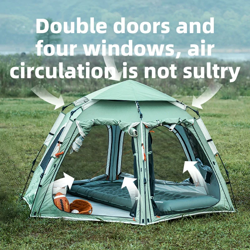 Qunature Quick Setup Hexagonal Tent UPF50+ Waterproof Lightweight - Image 9