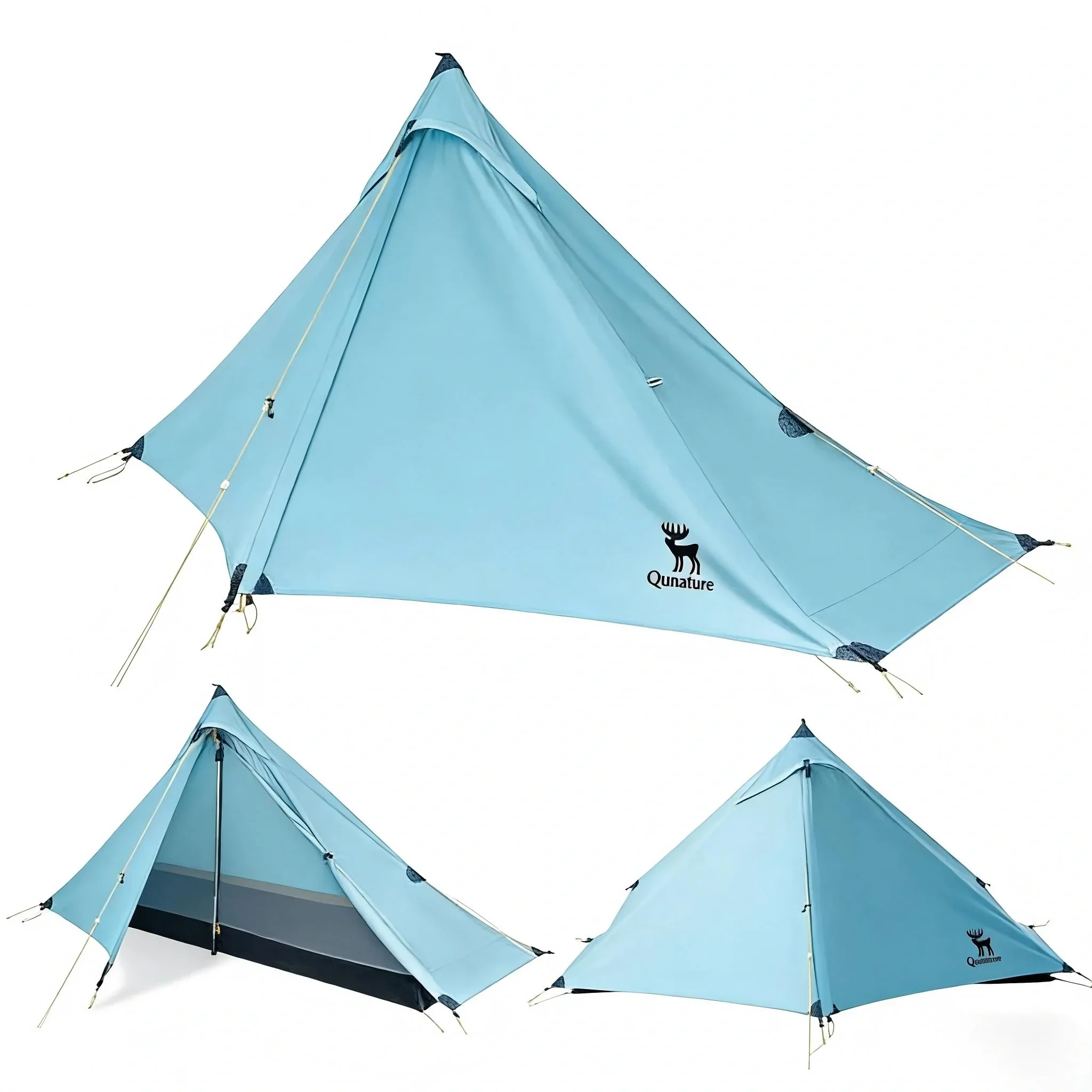 Qunature Ultralight Tent Rodless Rainproof Easy Setup for Outdoor Camping - Image 4