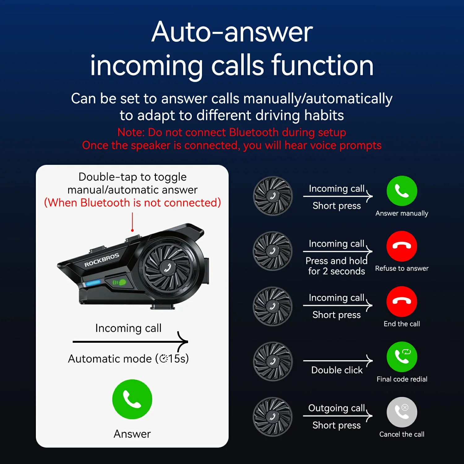 R1 Motorcycle Bluetooth Communication System Headset Helmet Speakers - Image 4