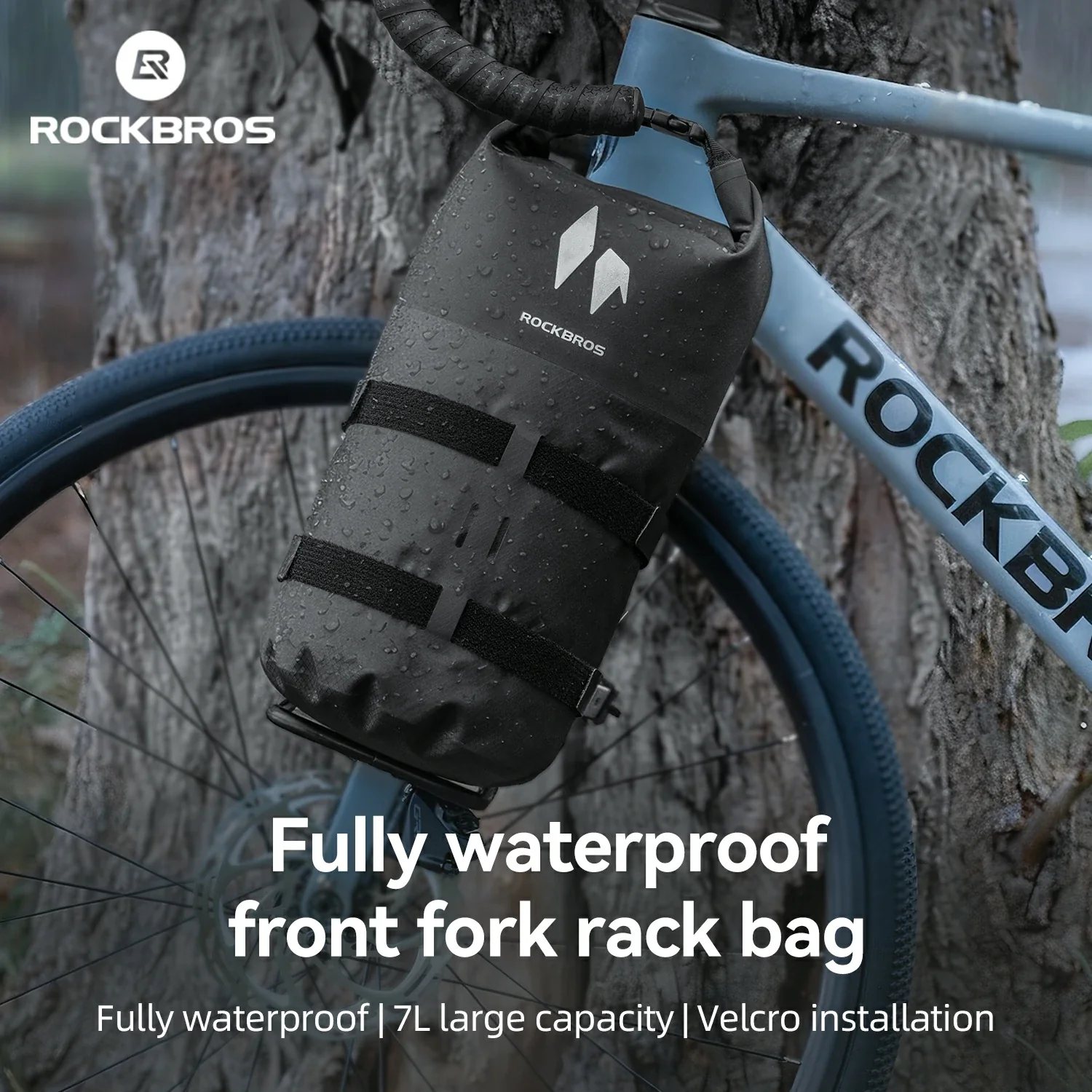 RideMate 100% Waterproof Front Fork Rack Bag 7L - Image 5