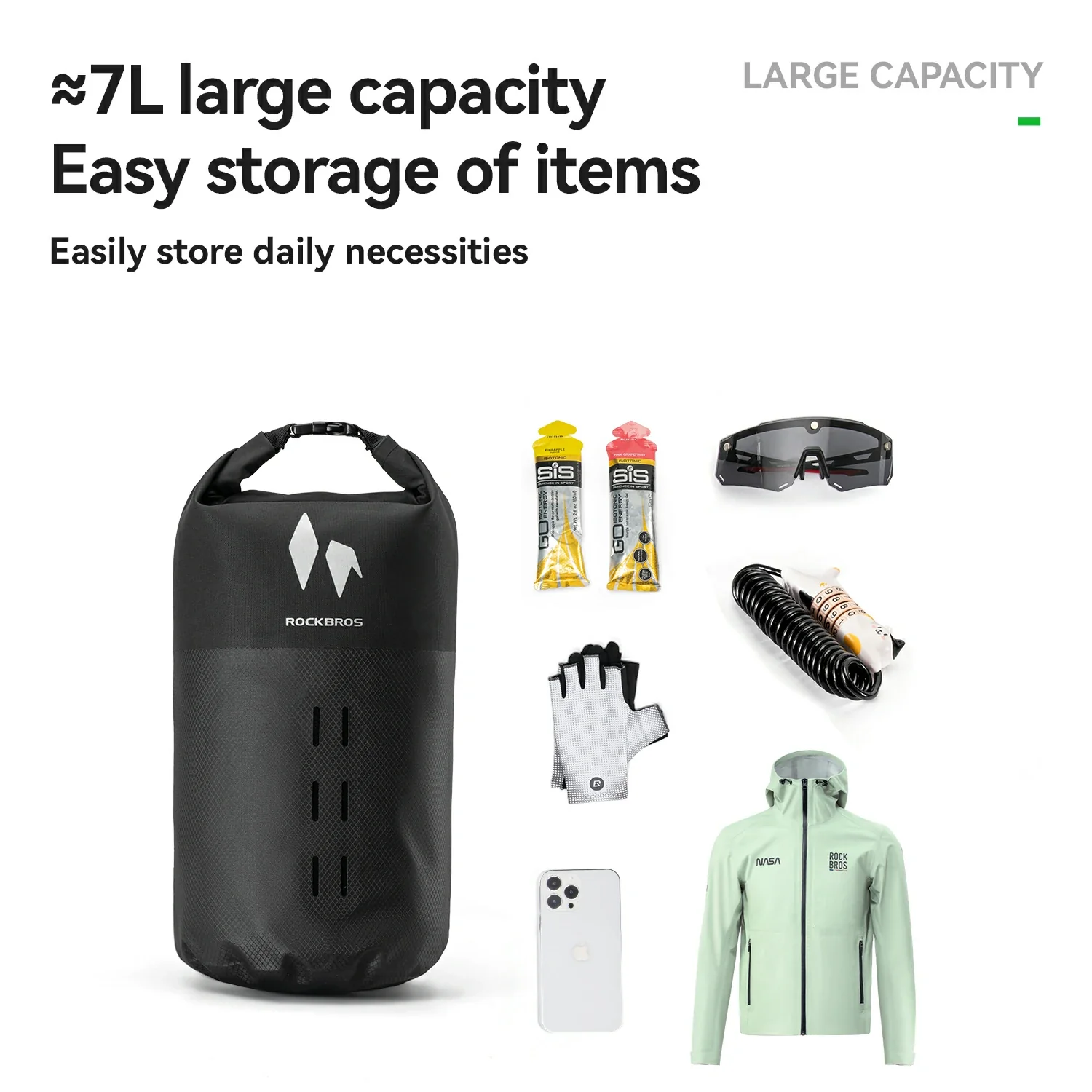 RideMate 100% Waterproof Front Fork Rack Bag 7L - Image 9