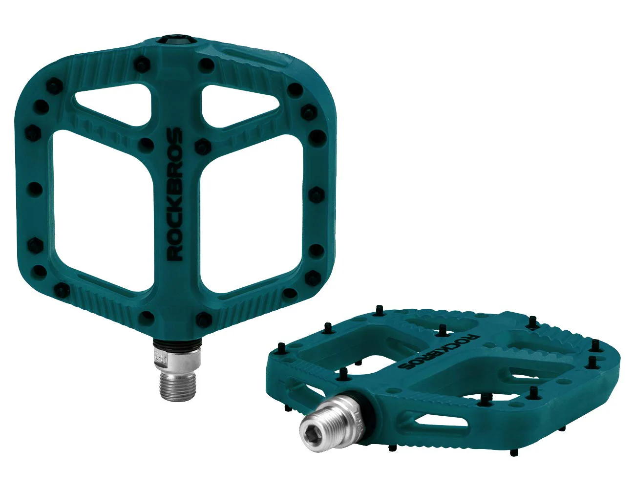 ROCKBROS Mountain Bike Pedals Nylon Composite Bearing 9/16" MTB Bicycle Pedals with Wide Flat Platform - Image 11