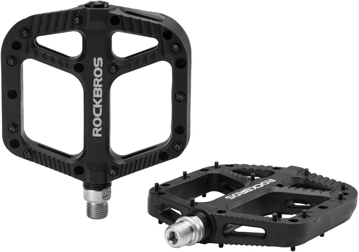 ROCKBROS Mountain Bike Pedals Nylon Composite Bearing 9/16" MTB Bicycle Pedals with Wide Flat Platform - Image 17
