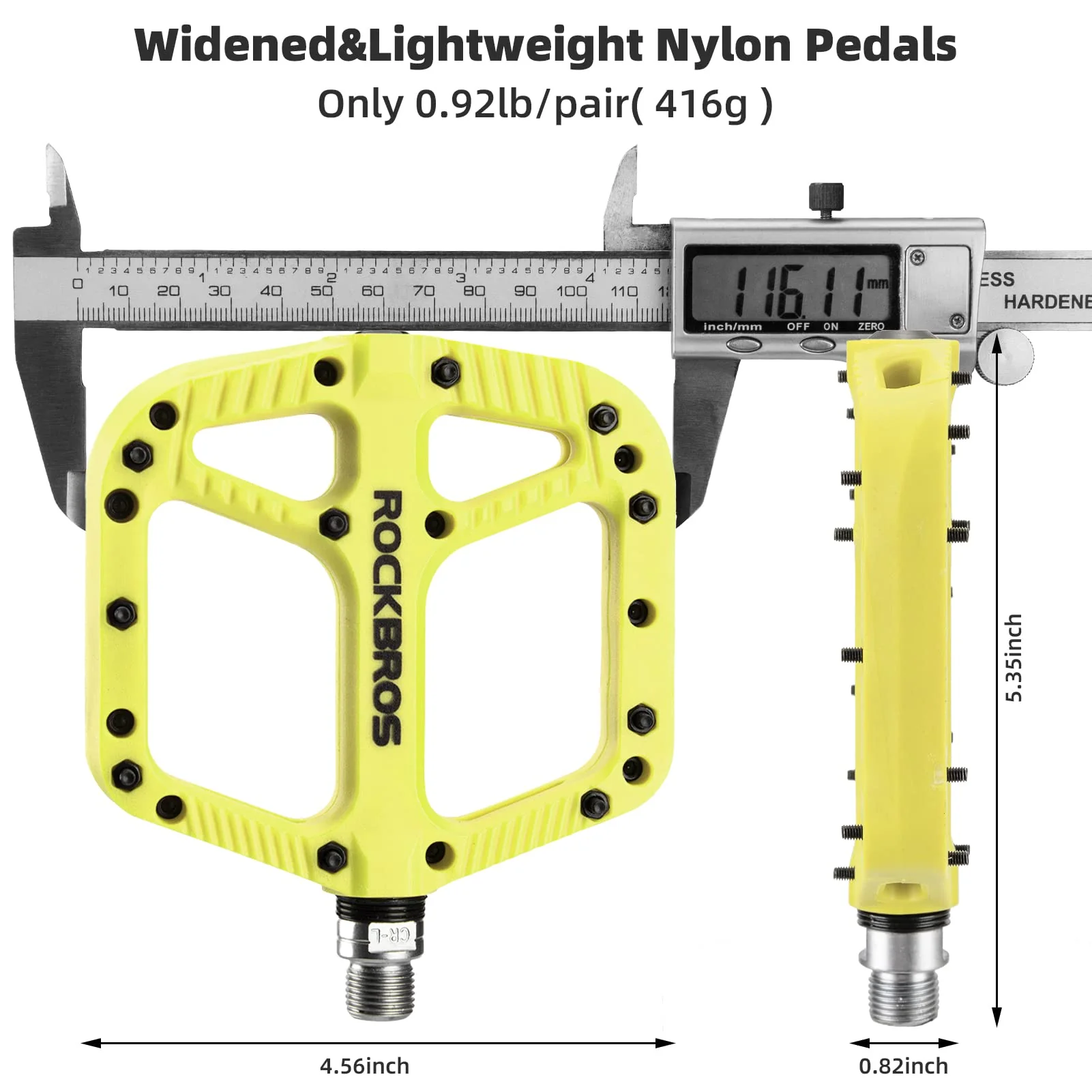 ROCKBROS Mountain Bike Pedals Nylon Composite Bearing 9/16" MTB Bicycle Pedals with Wide Flat Platform - Image 23