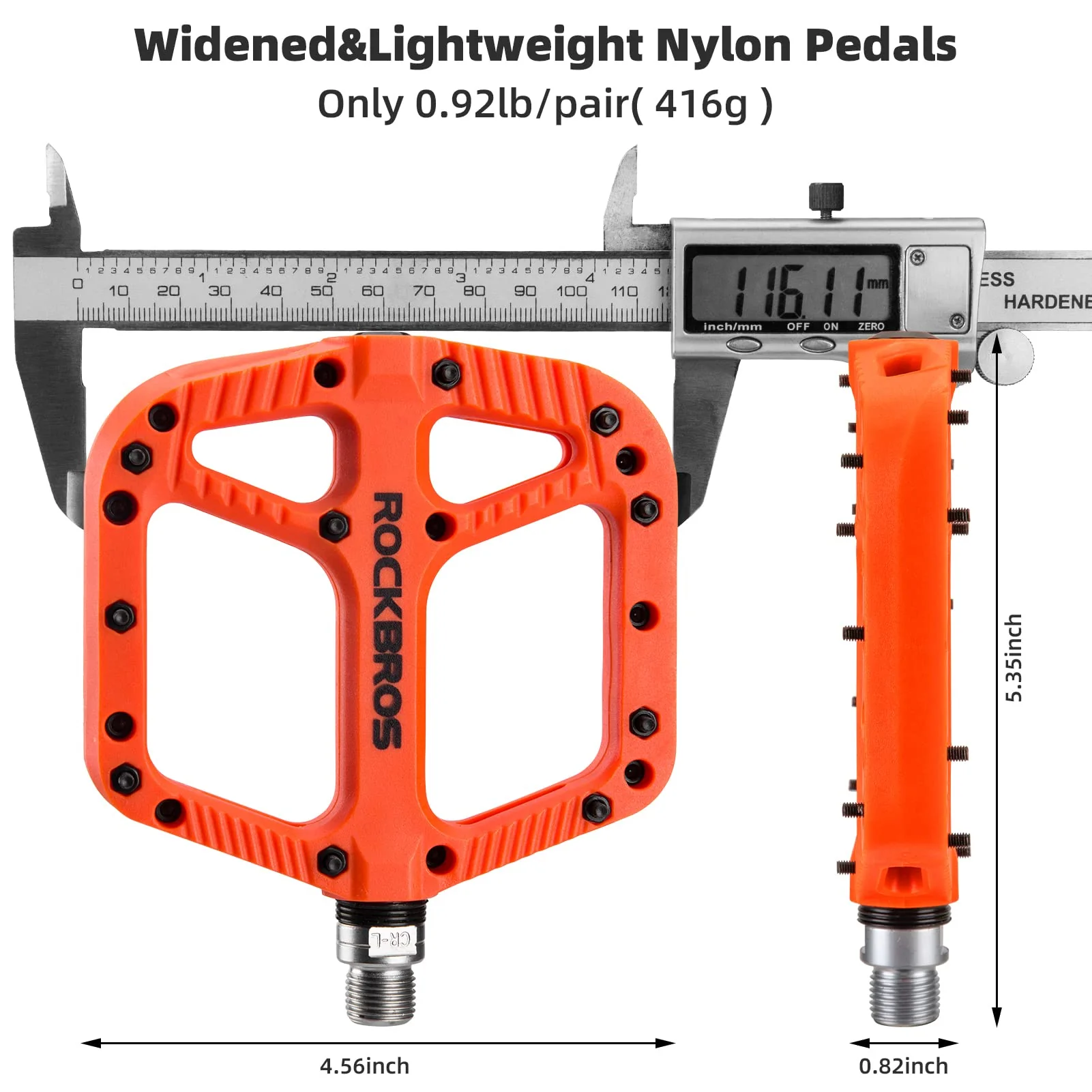 ROCKBROS Mountain Bike Pedals Nylon Composite Bearing 9/16" MTB Bicycle Pedals with Wide Flat Platform - Image 29