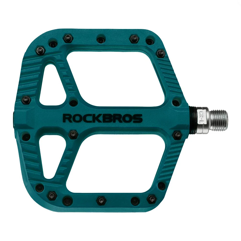 ROCKBROS Mountain Bike Pedals Nylon Composite Bearing 9/16" MTB Bicycle Pedals with Wide Flat Platform - Image 3