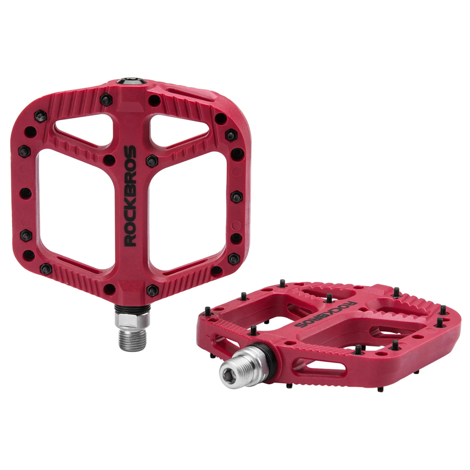 ROCKBROS Mountain Bike Pedals Nylon Composite Bearing 9/16" MTB Bicycle Pedals with Wide Flat Platform - Image 6