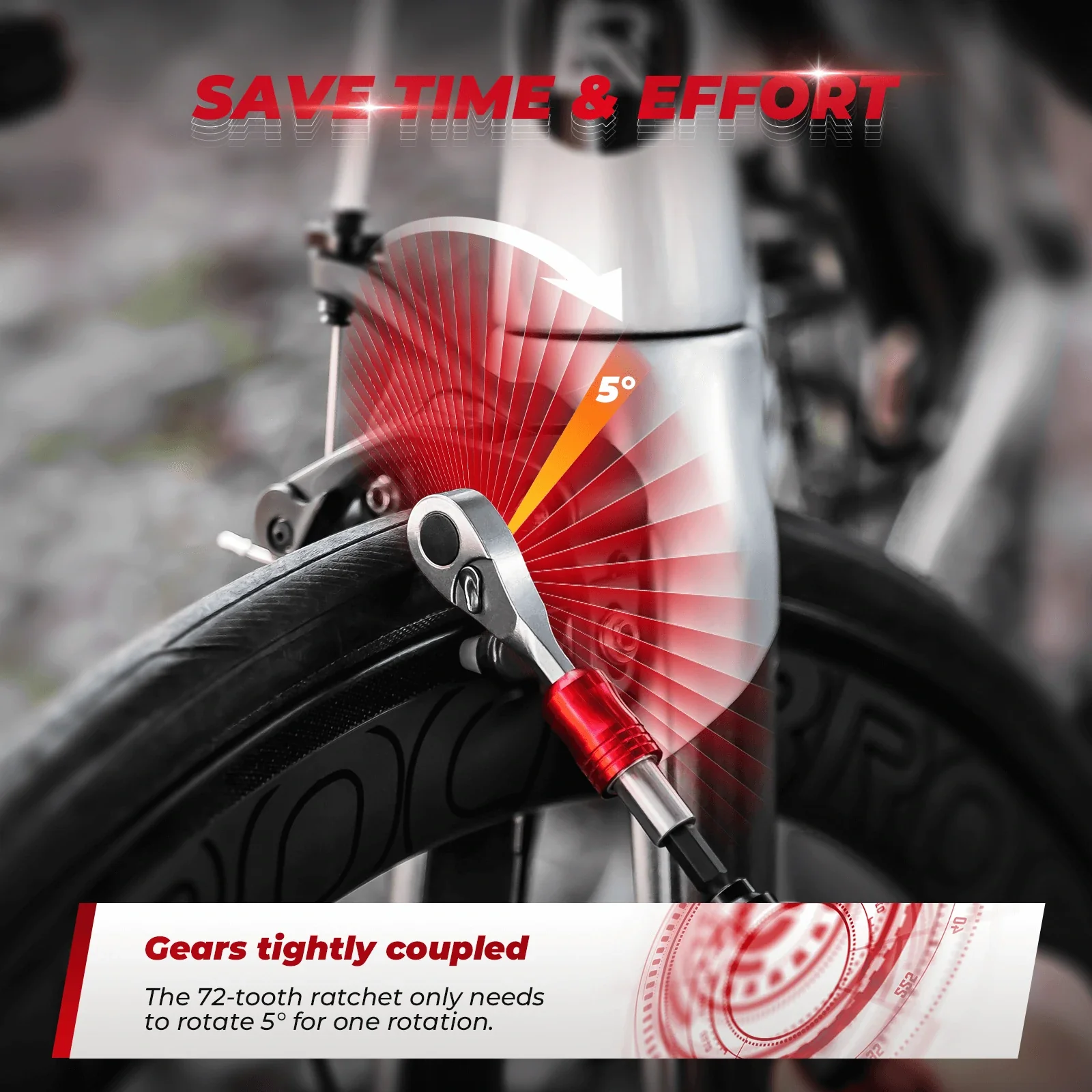 ROCKBROS 1/4-Inch Ratchet Socket Wrench Set 2.5-8mm Allen Hex Torx Sockets for Road  Mountain Bike Maintenance - Image 5