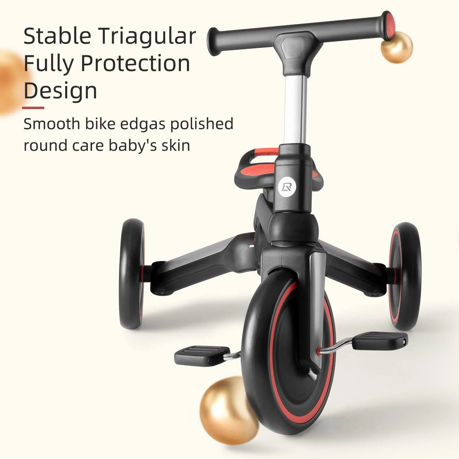 Kids 3 in 1 Tricycle Adjustable Seat Removable Pedals Toddler Ride On Bike - Image 5