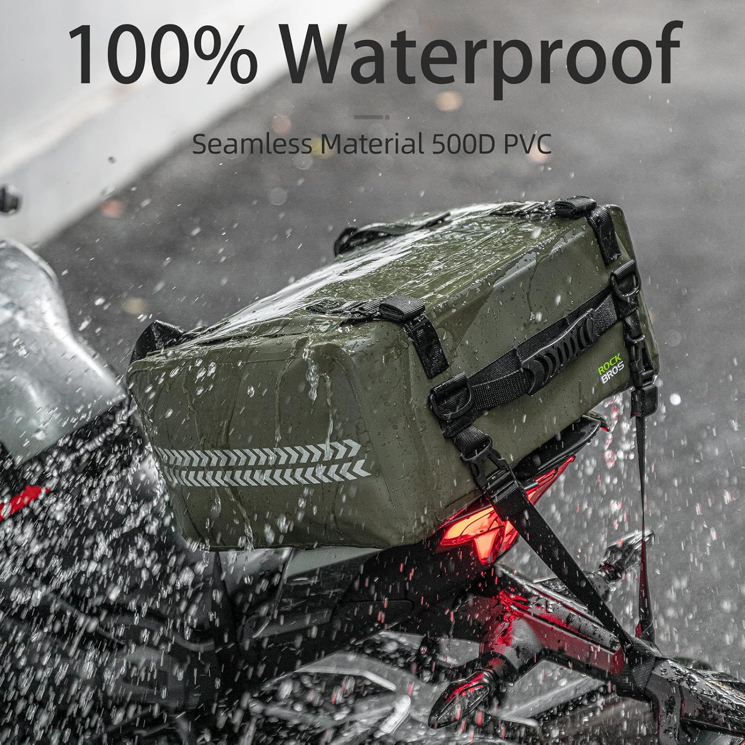 ROCKBROS 30L Waterproof Motorcycle Tail Bag  Universal Fit Durable - Image 3