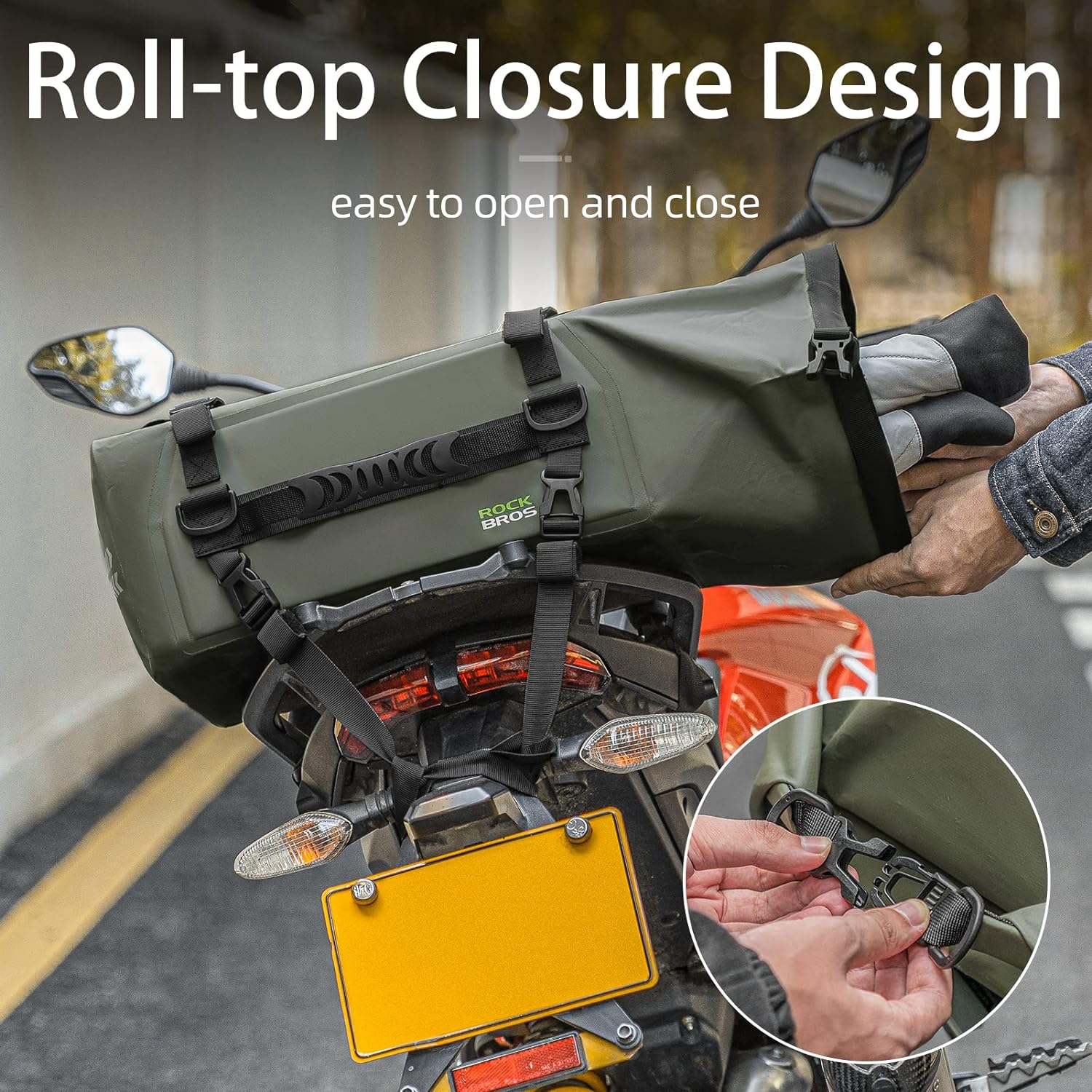 ROCKBROS 30L Waterproof Motorcycle Tail Bag  Universal Fit Durable - Image 6