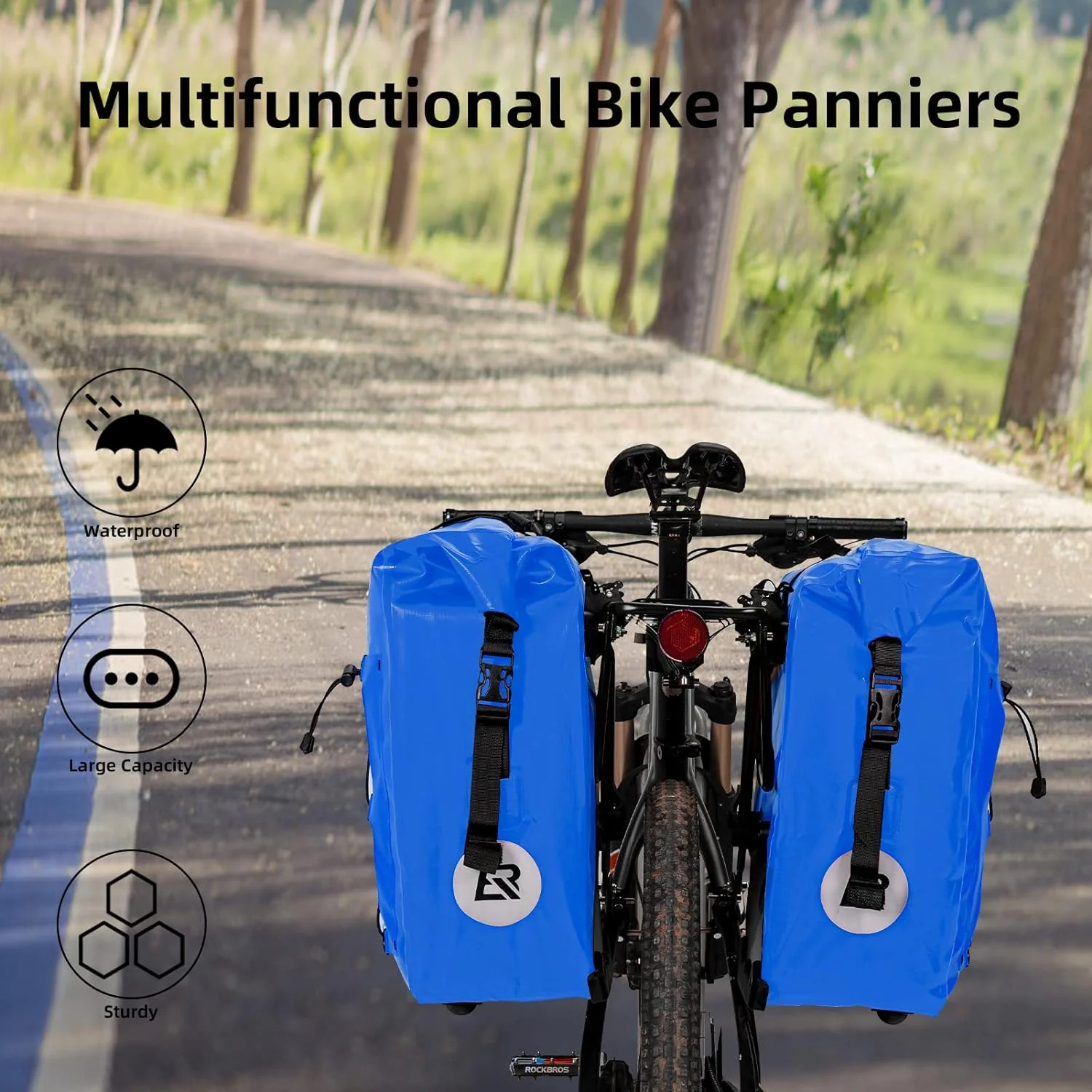 ROCKBROS 32L Waterproof Bike Pannier Durable Spacious Easy to Install - Image 13