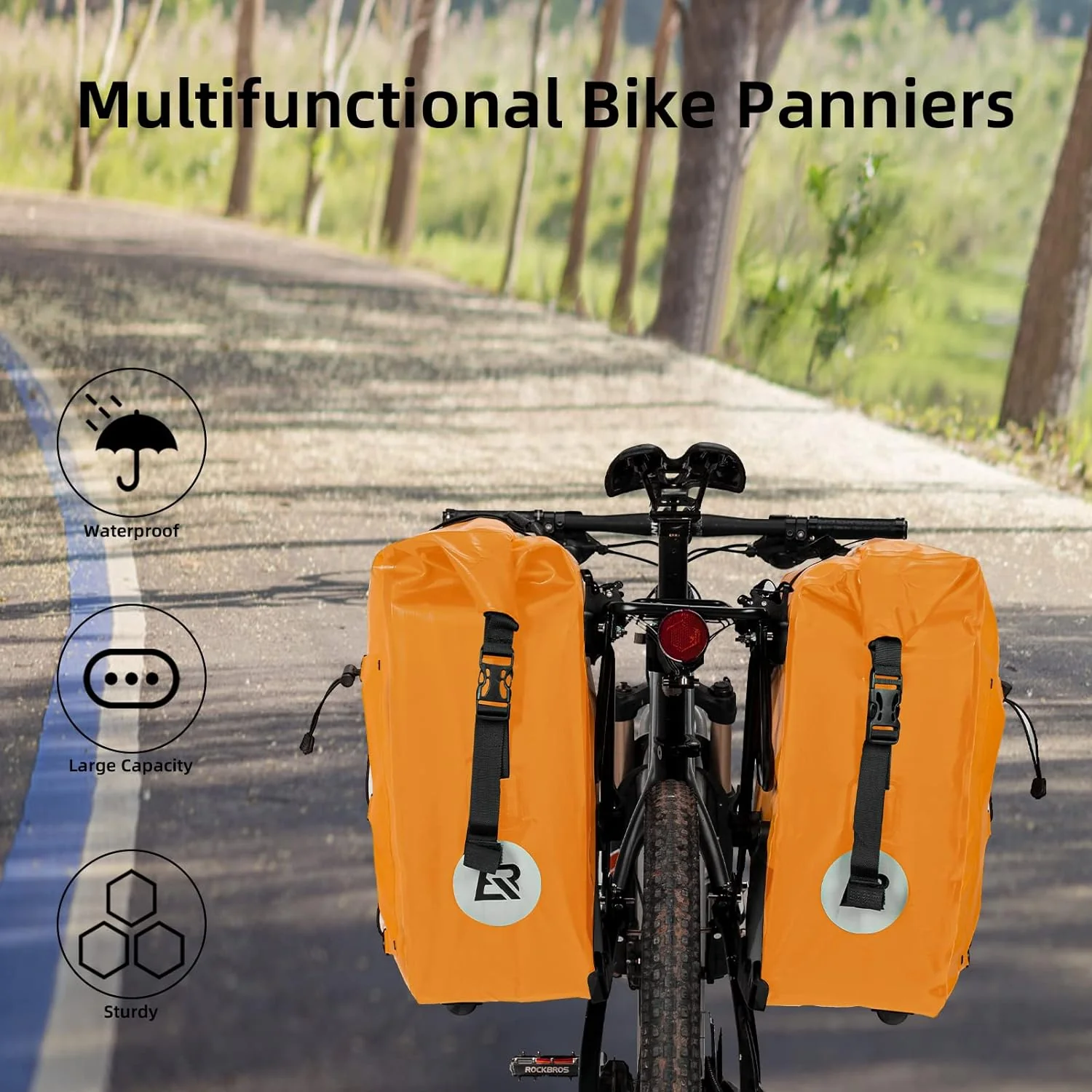 ROCKBROS 32L Waterproof Bike Pannier Durable Spacious Easy to Install - Image 32