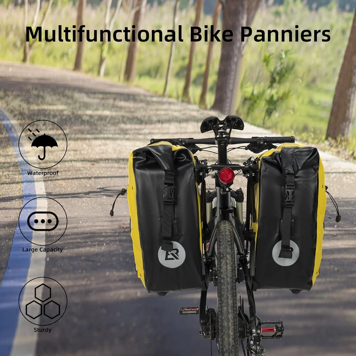 ROCKBROS 32L Waterproof Bike Pannier Durable Spacious Easy to Install - Image 42