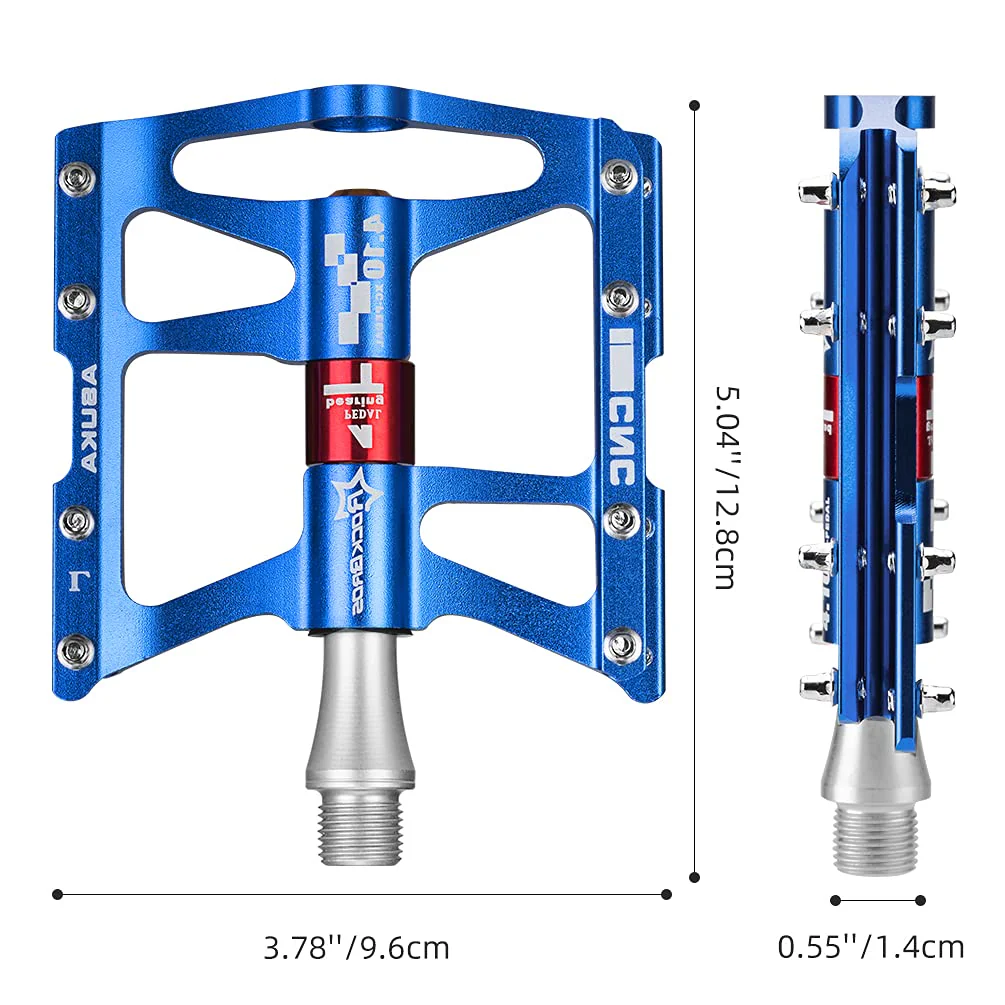 ROCKBROS 4 Bearings Mountain MTB Bike Pedals Platform Flat Aluminum Alloy 9/16" - Image 13