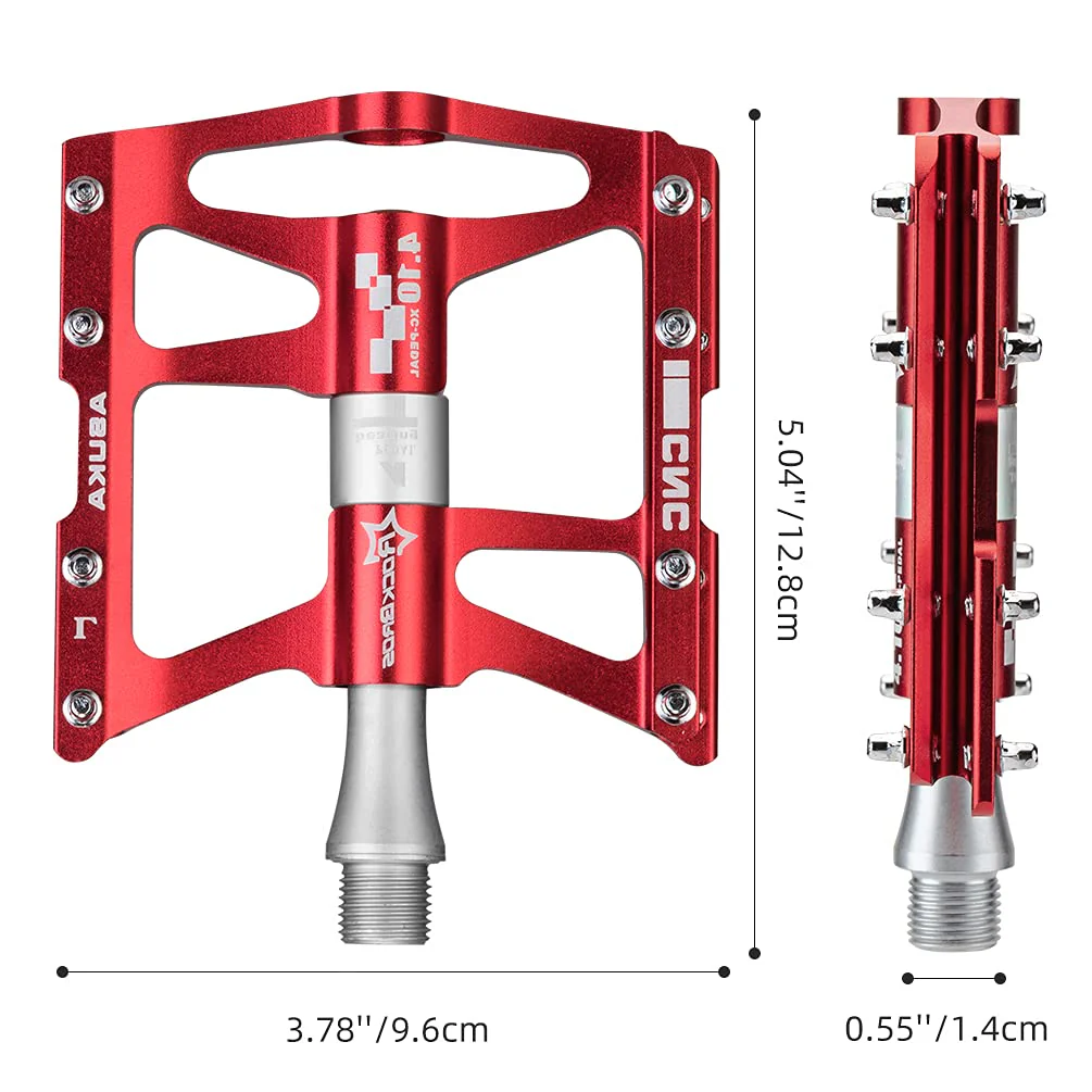 ROCKBROS 4 Bearings Mountain MTB Bike Pedals Platform Flat Aluminum Alloy 9/16" - Image 19