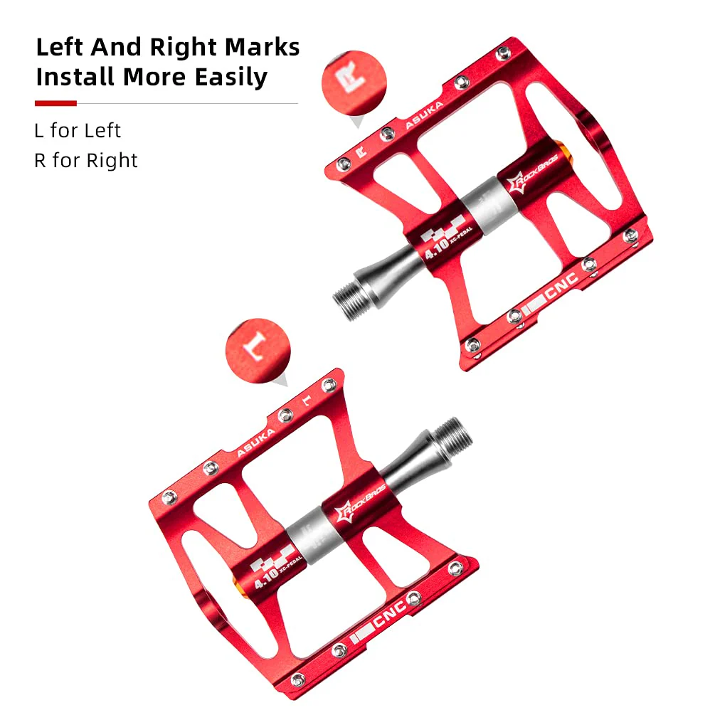 ROCKBROS 4 Bearings Mountain MTB Bike Pedals Platform Flat Aluminum Alloy 9/16" - Image 20
