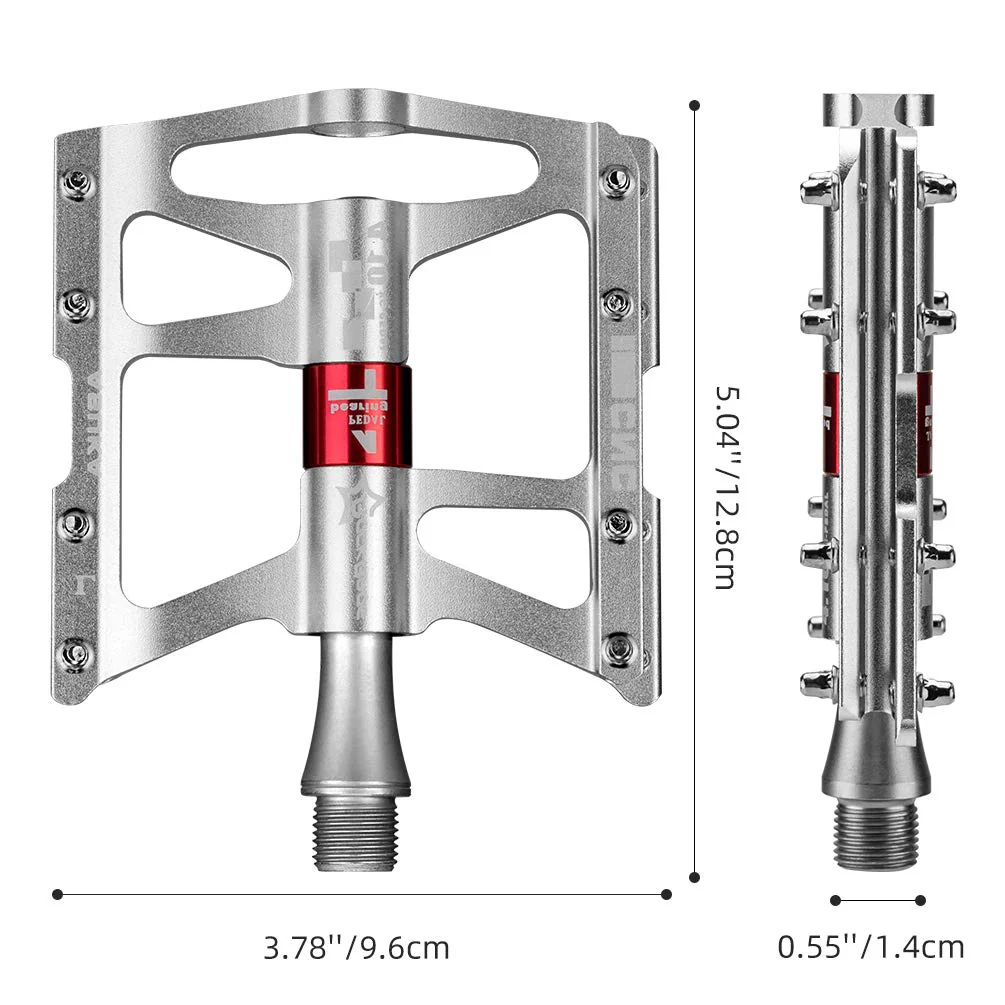 ROCKBROS 4 Bearings Mountain MTB Bike Pedals Platform Flat Aluminum Alloy 9/16" - Image 25