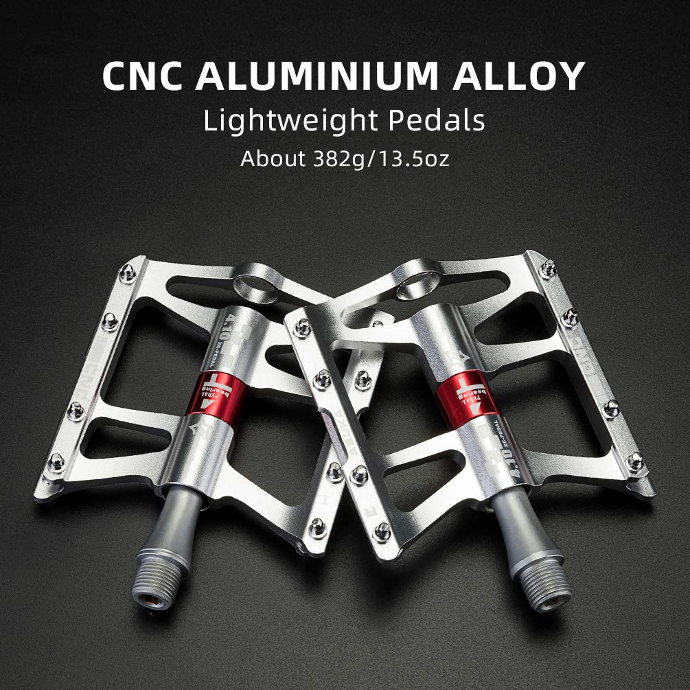 ROCKBROS 4 Bearings Mountain MTB Bike Pedals Platform Flat Aluminum Alloy 9/16" - Image 28