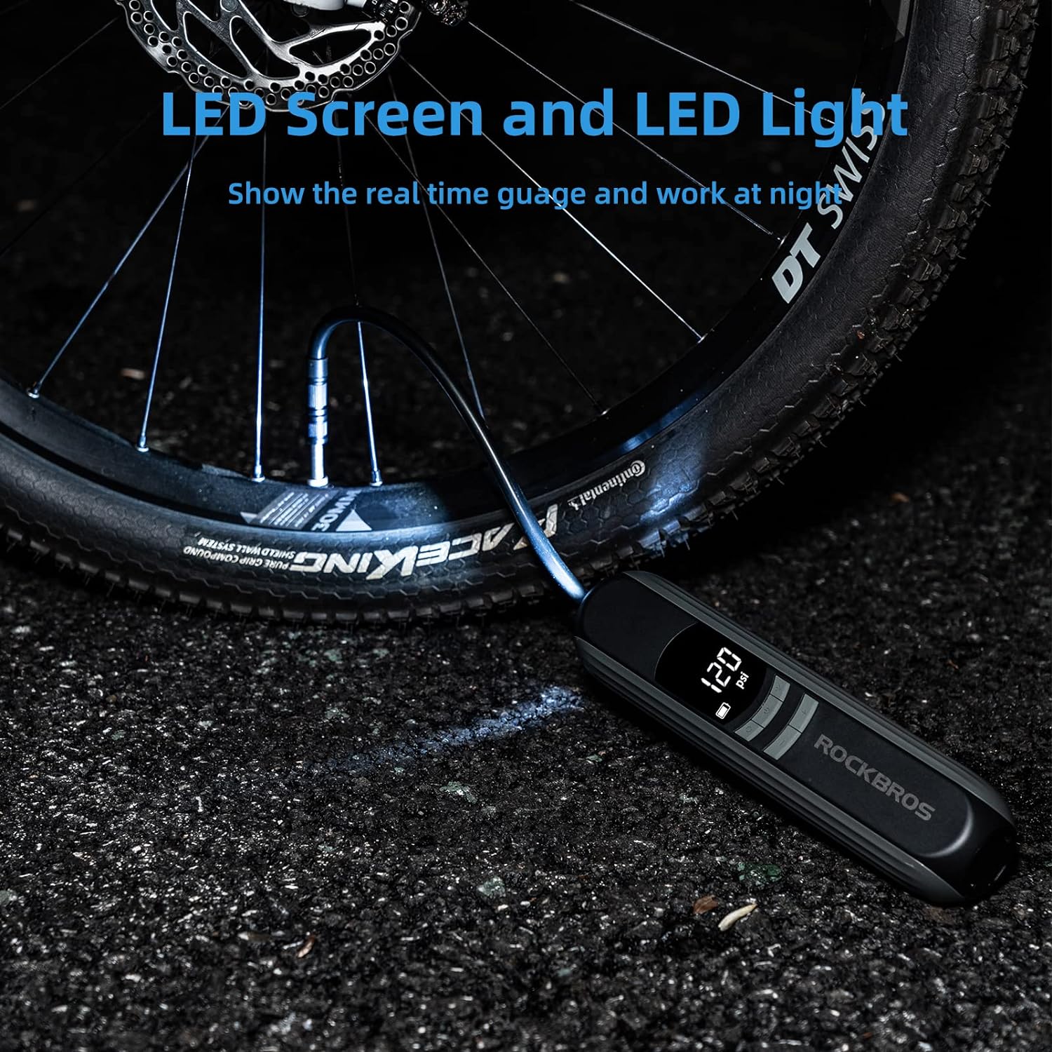 ROCKBROS A10 Electric Bike Tire Pump 150PSI - Image 5