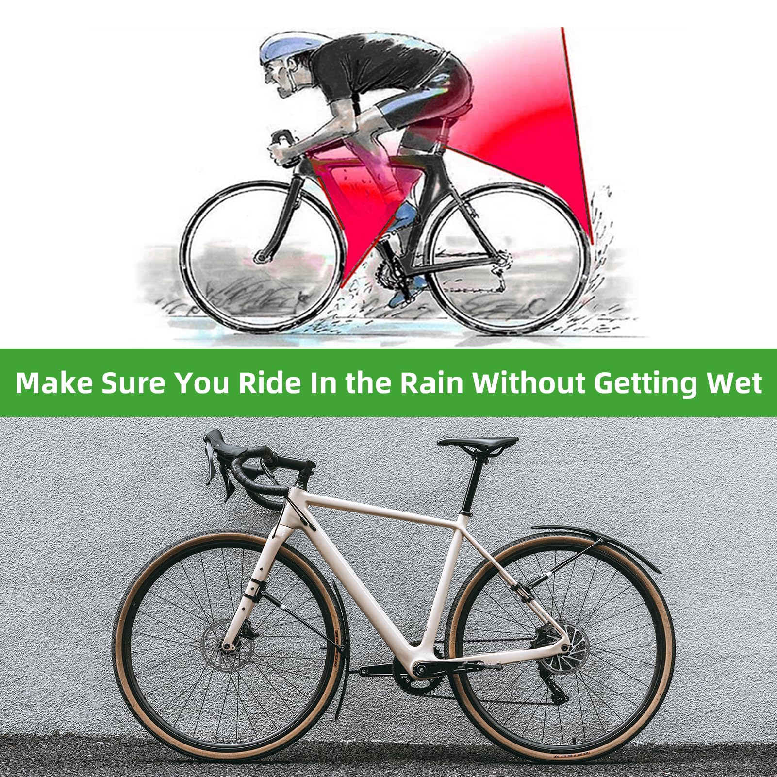 ROCKBROS Adjustable Bike Fenders Set for Road Bikes Easy Install - Image 9