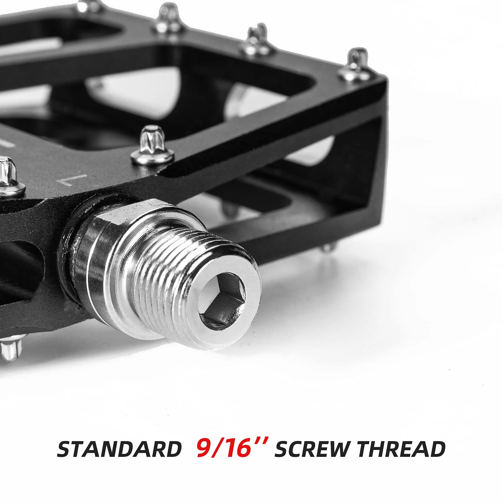 ROCKBROS Aluminum Wide Platform Mountain Bike Pedals with Grippy Pins - Image 4