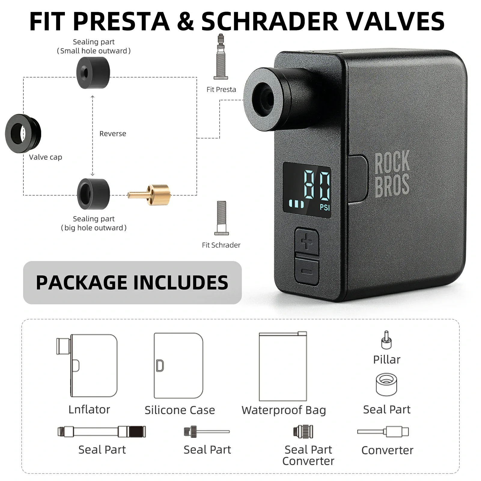 AS1 Pro Mini Electric Air Bike Tire Pump 120PSI - Image 5