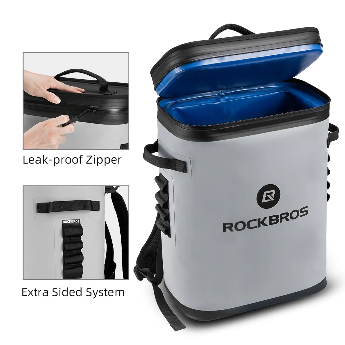 ROCKBROS Soft Cooler Waterproof 36 Can Insulated Leak Proof Soft Backpack - Image 7