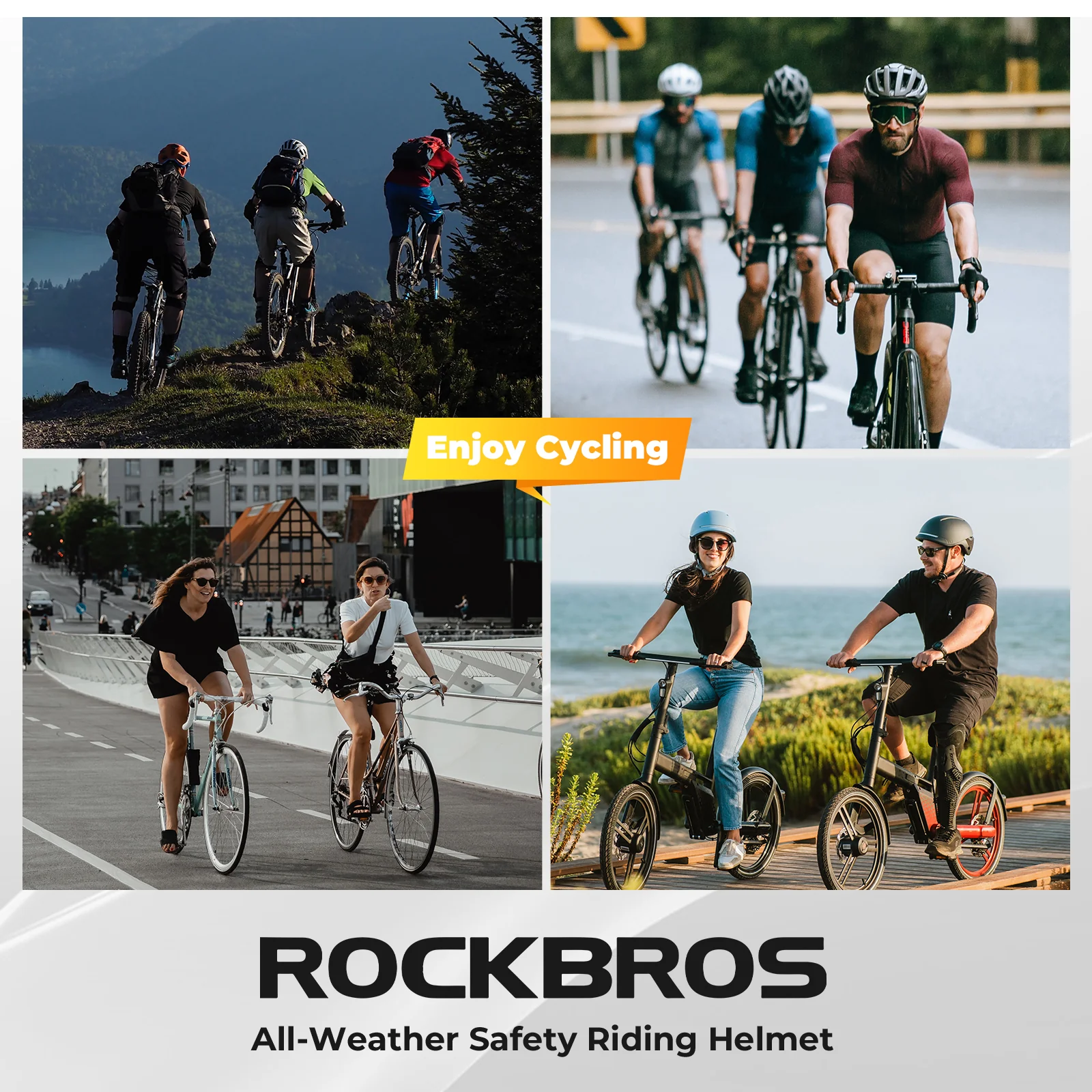 ROCKBROS Bicycle Helmet MTB Road Cycling Rear Light s Integrally-molded EPS+PC Ultralight - Image 11