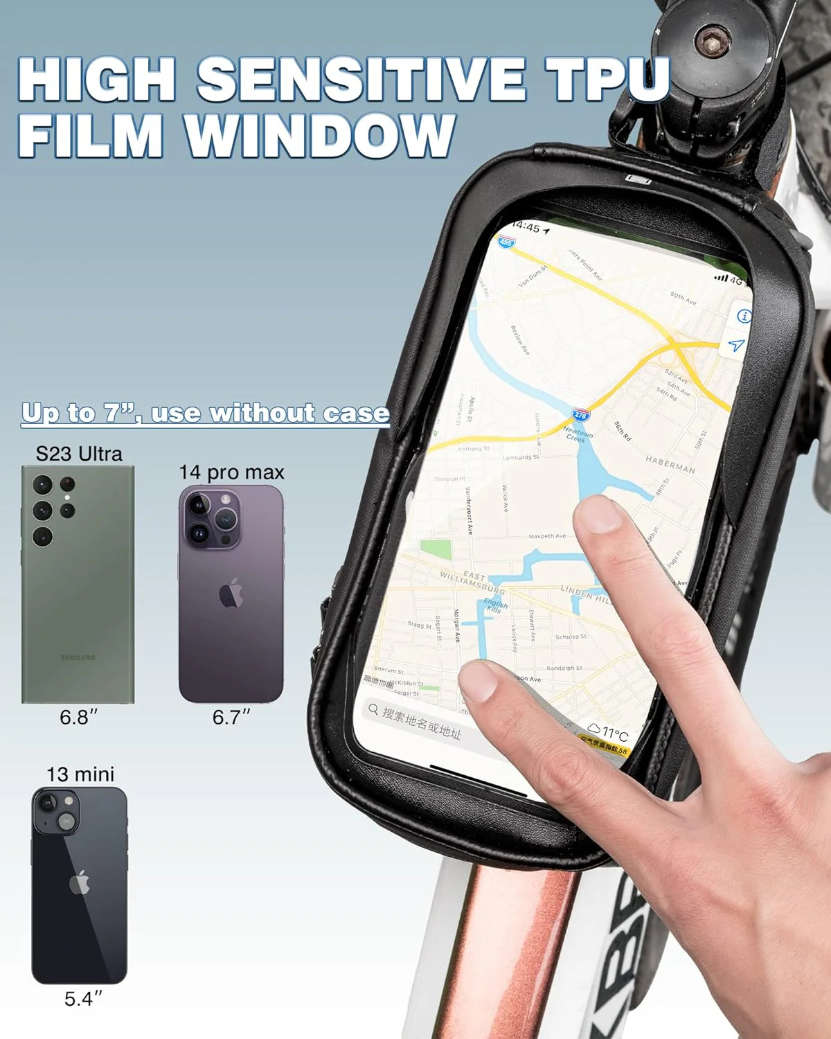 ROCKBROS Waterproof Bike Frame Bag for Phones & Gear - Image 3
