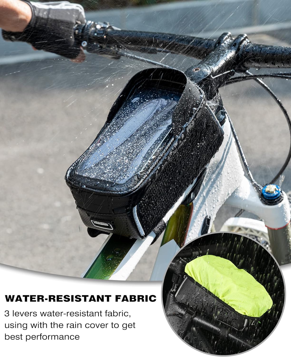 ROCKBROS Waterproof Bike Frame Bag for Phones & Gear - Image 4