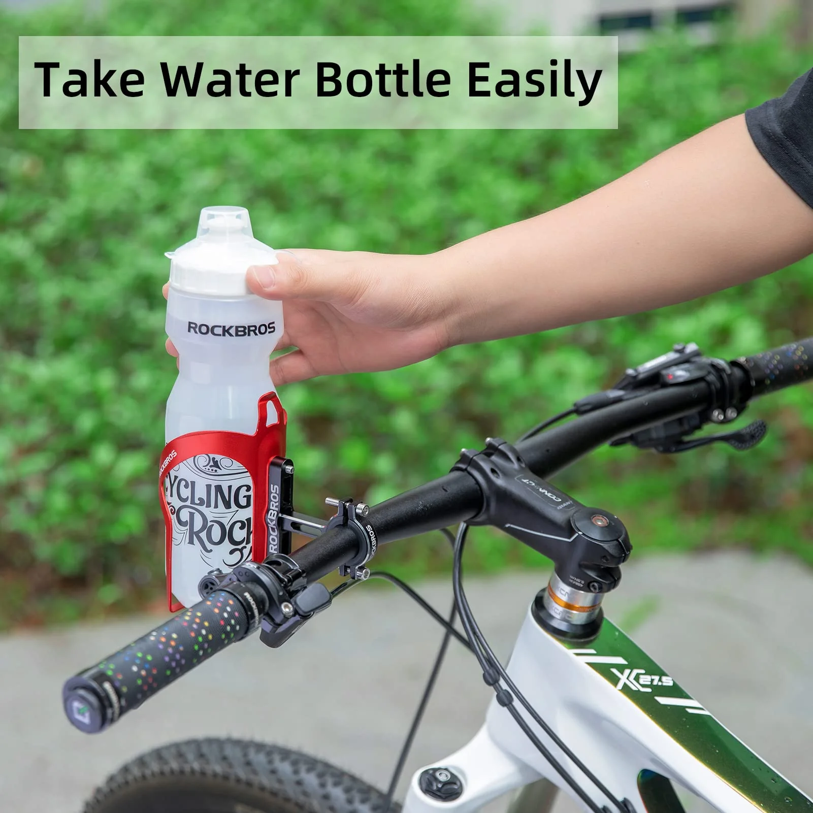 ROCKBROS 2-in-1 Bike Cup Holder Adjustable Bottle Cage for Handlebars & Seat Post - Image 11