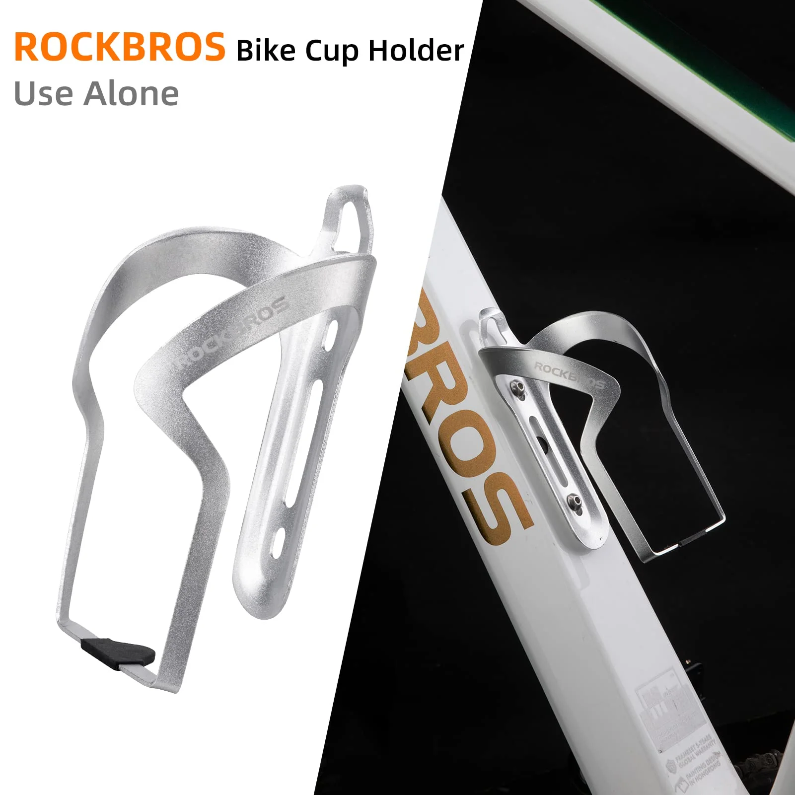 ROCKBROS 2-in-1 Bike Cup Holder Adjustable Bottle Cage for Handlebars & Seat Post - Image 15