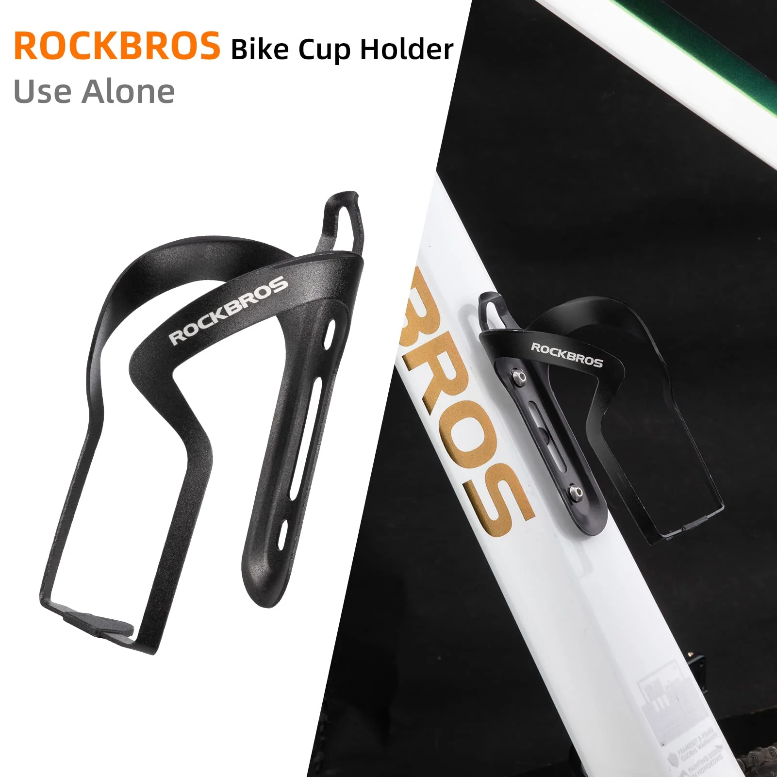 ROCKBROS 2-in-1 Bike Cup Holder Adjustable Bottle Cage for Handlebars & Seat Post - Image 3