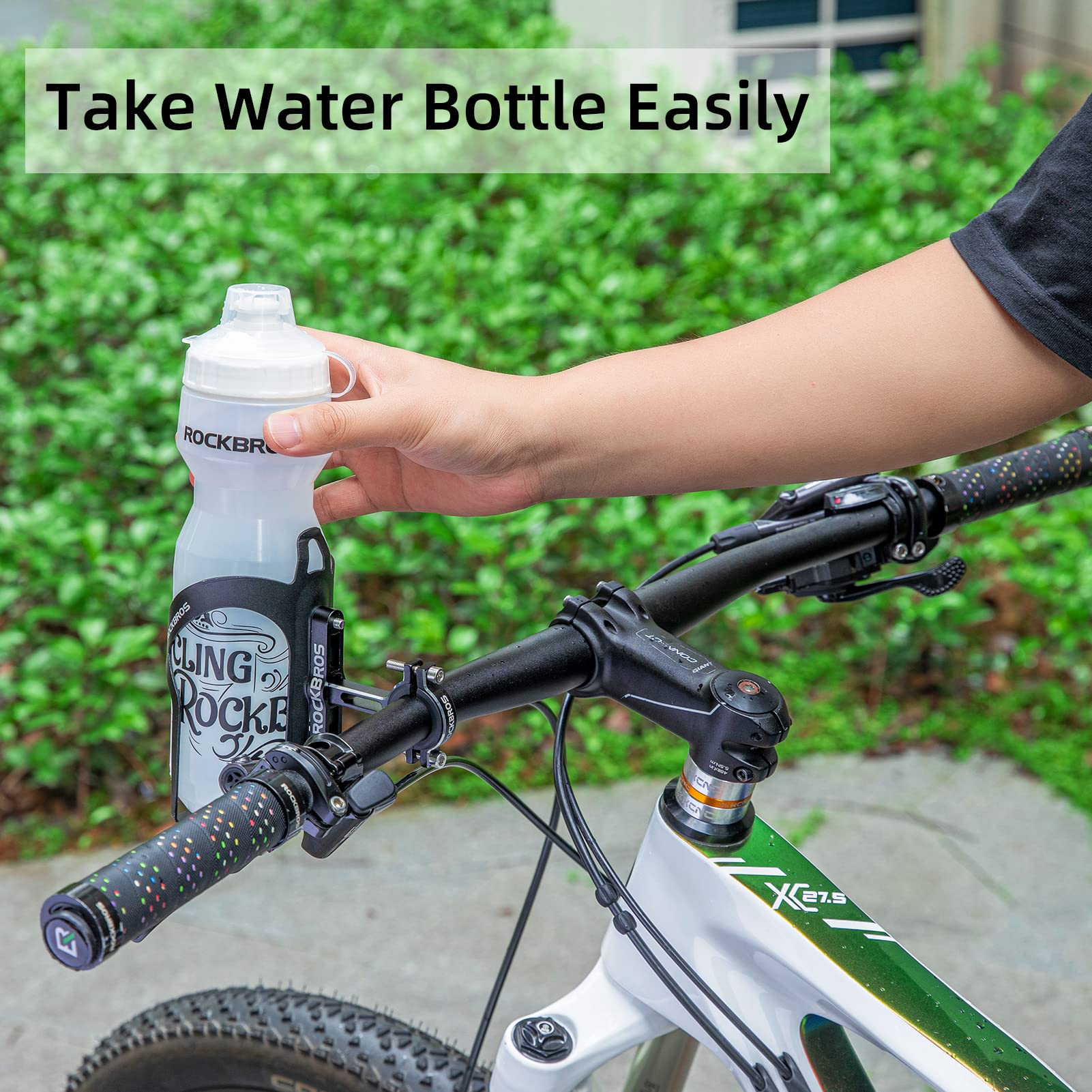 ROCKBROS 2-in-1 Bike Cup Holder Adjustable Bottle Cage for Handlebars & Seat Post - Image 5