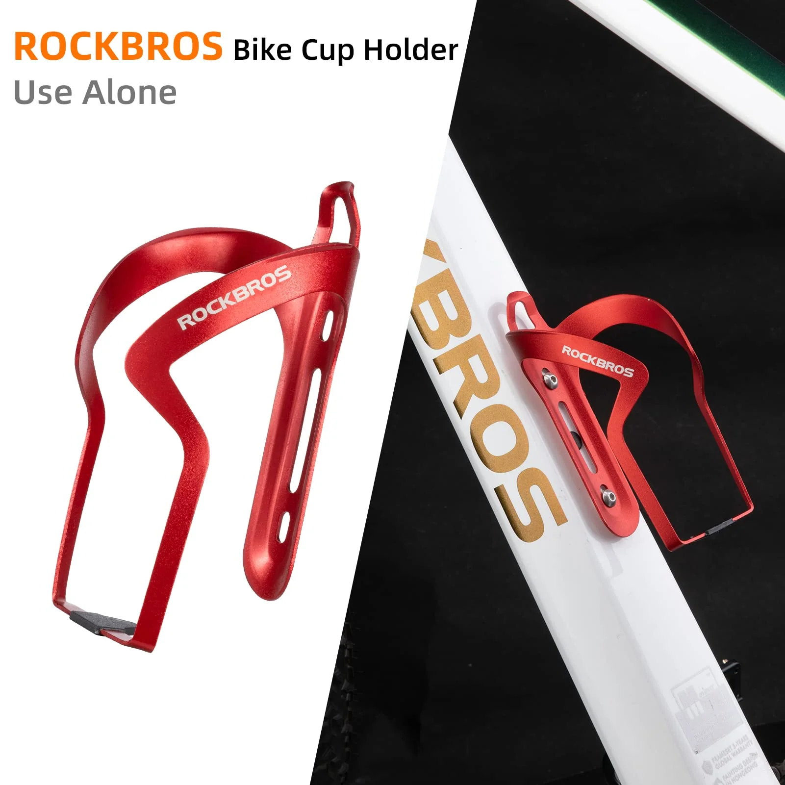 ROCKBROS 2-in-1 Bike Cup Holder Adjustable Bottle Cage for Handlebars & Seat Post - Image 9