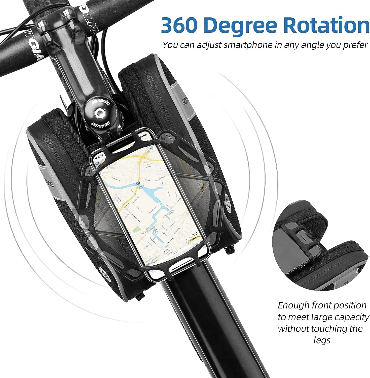 ROCKBROS Bike Front Frame Bag Top Tube Bike Phone Mount Bag Waterproof - Image 3
