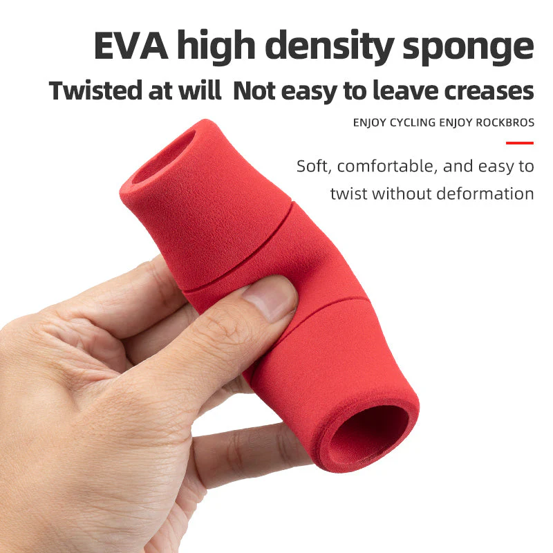 ROCKBROS Bike Grips Shock Absorption Foam Bike Handle Grips Soft Comfortable Non-Slip Double Locked on - Image 12