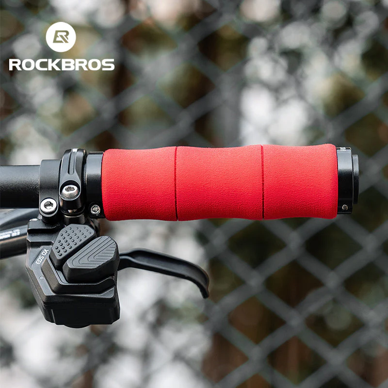 ROCKBROS Bike Grips Shock Absorption Foam Bike Handle Grips Soft Comfortable Non-Slip Double Locked on - Image 5